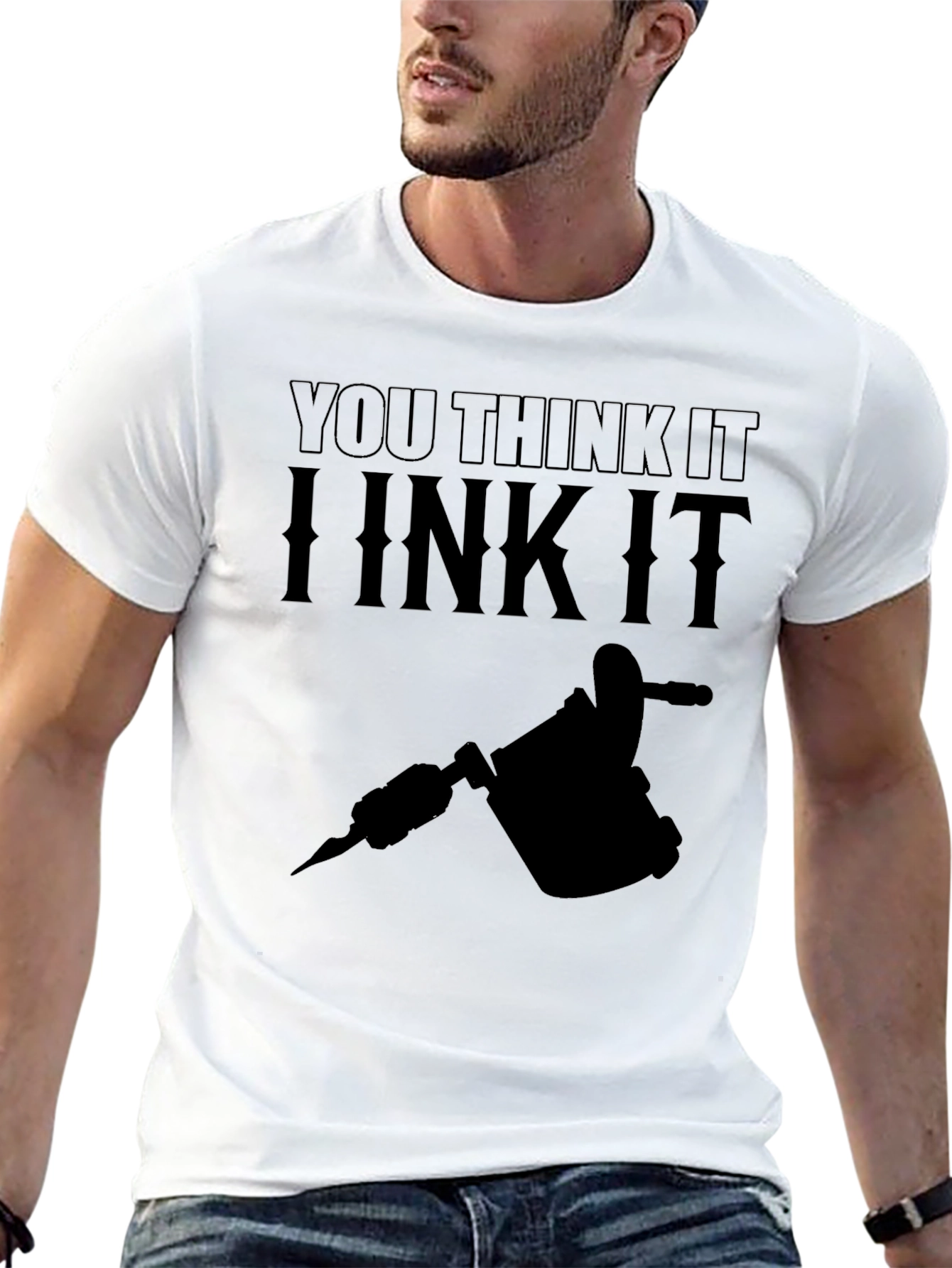 Black You Think It, I Ink It Tattoo Artist Black T-Shirt view 13