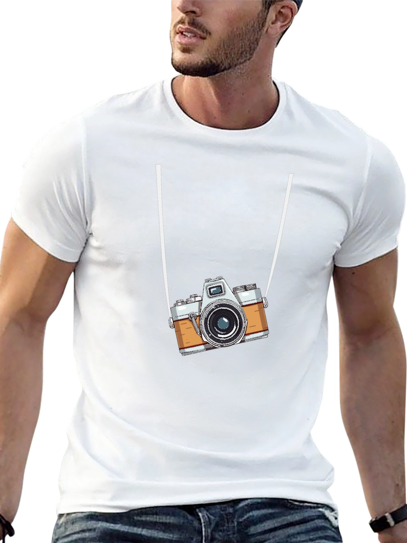 Black Vintage Camera Graphic T-Shirt - Cool Retro Style view 13
