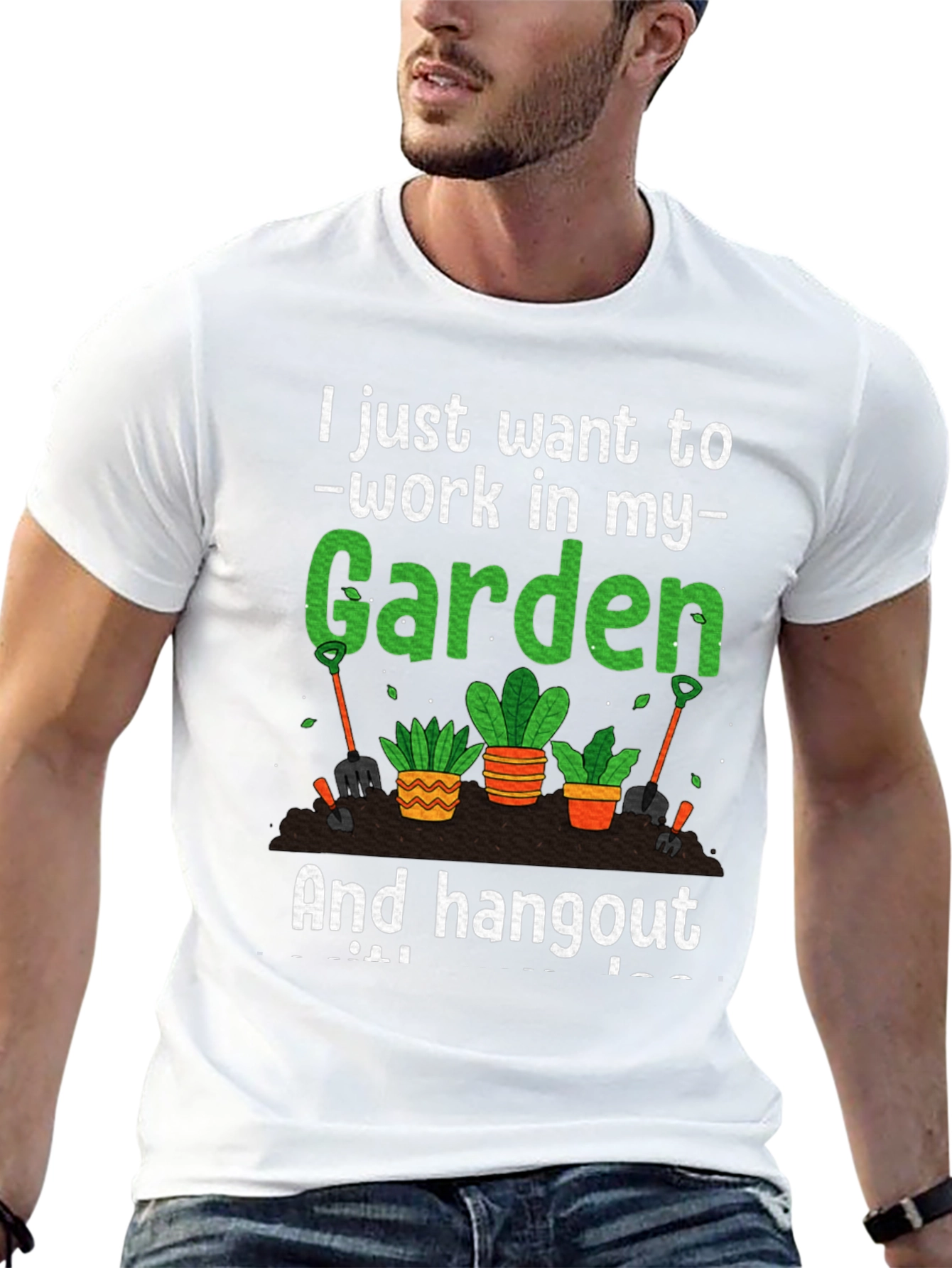 Black Gardening T-Shirt: Work In My Garden view 13