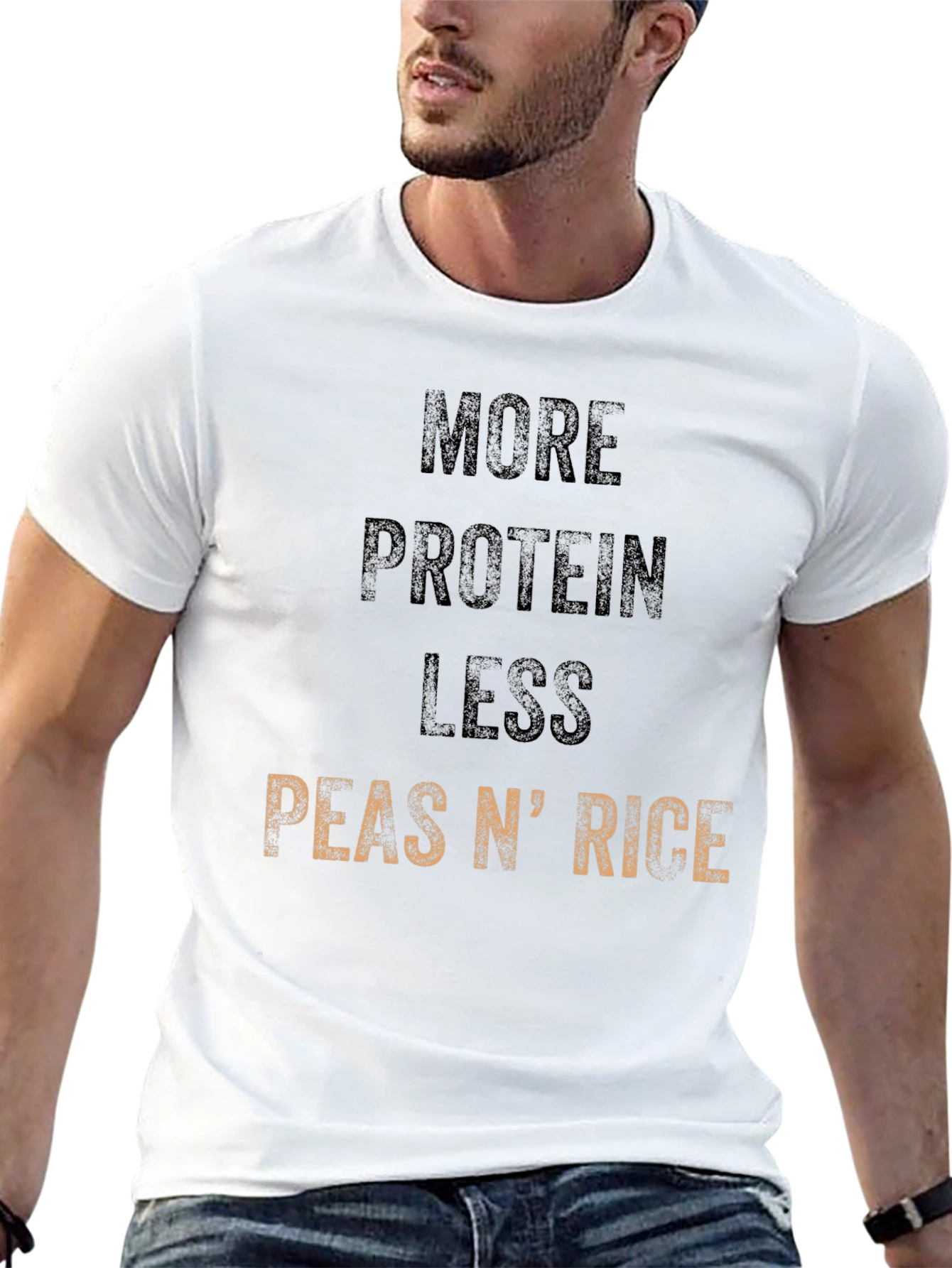 Black More Protein Less Peas N' Rice Graphic Tee view 13