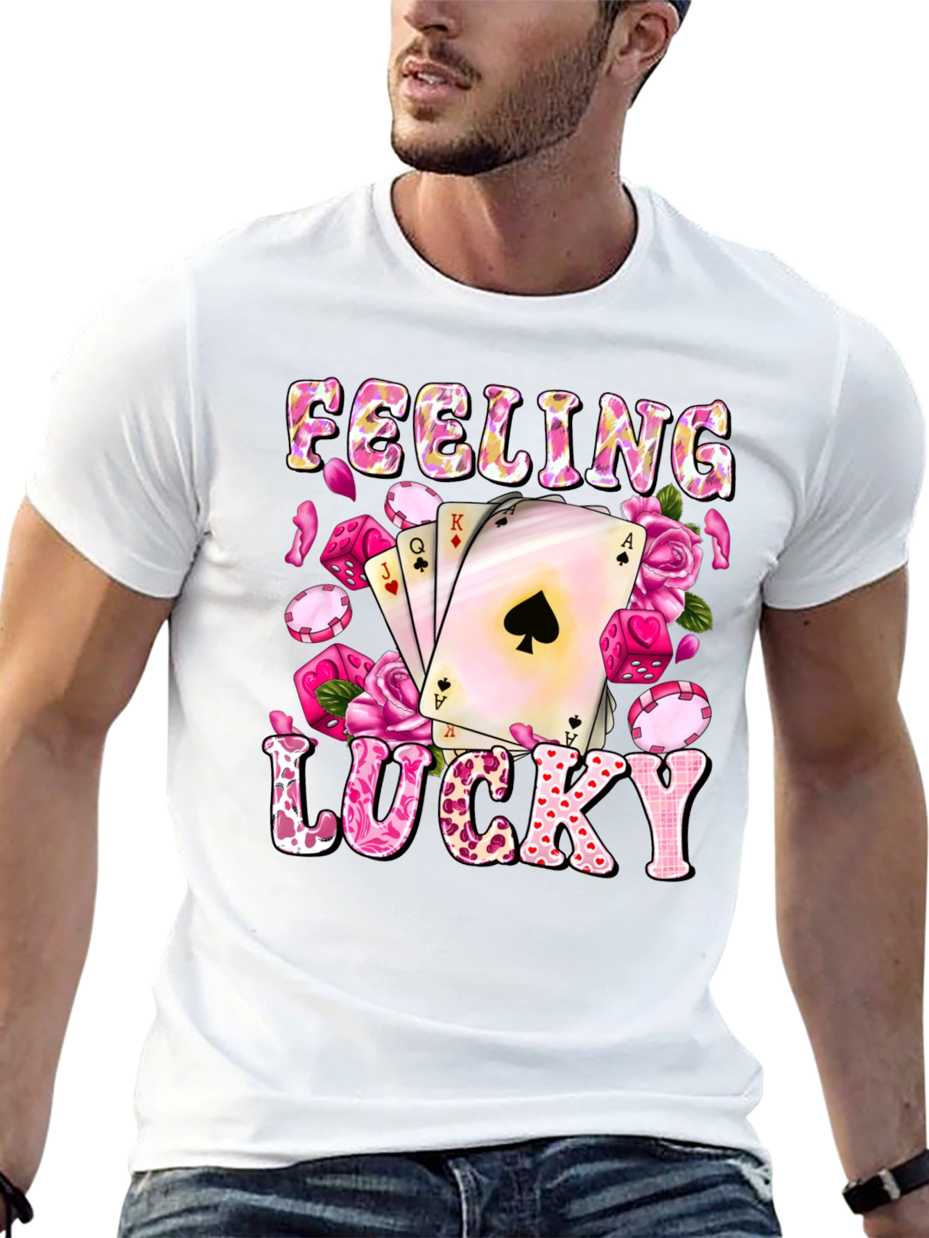 Feeling Lucky Poker Card Graphic Tee - 13