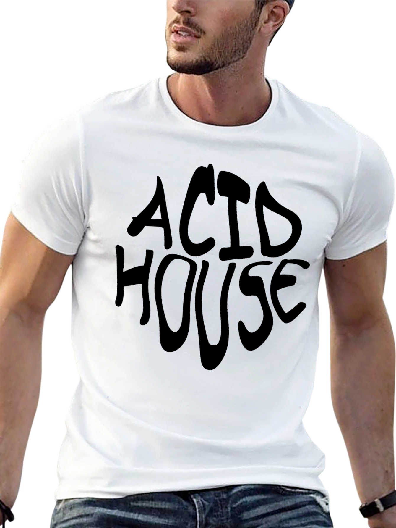Black Acid House Black T-Shirt view 13