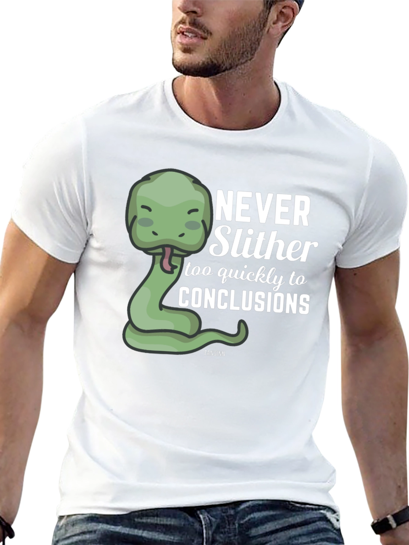 Black Never Slither Funny Graphic T-Shirt view 13