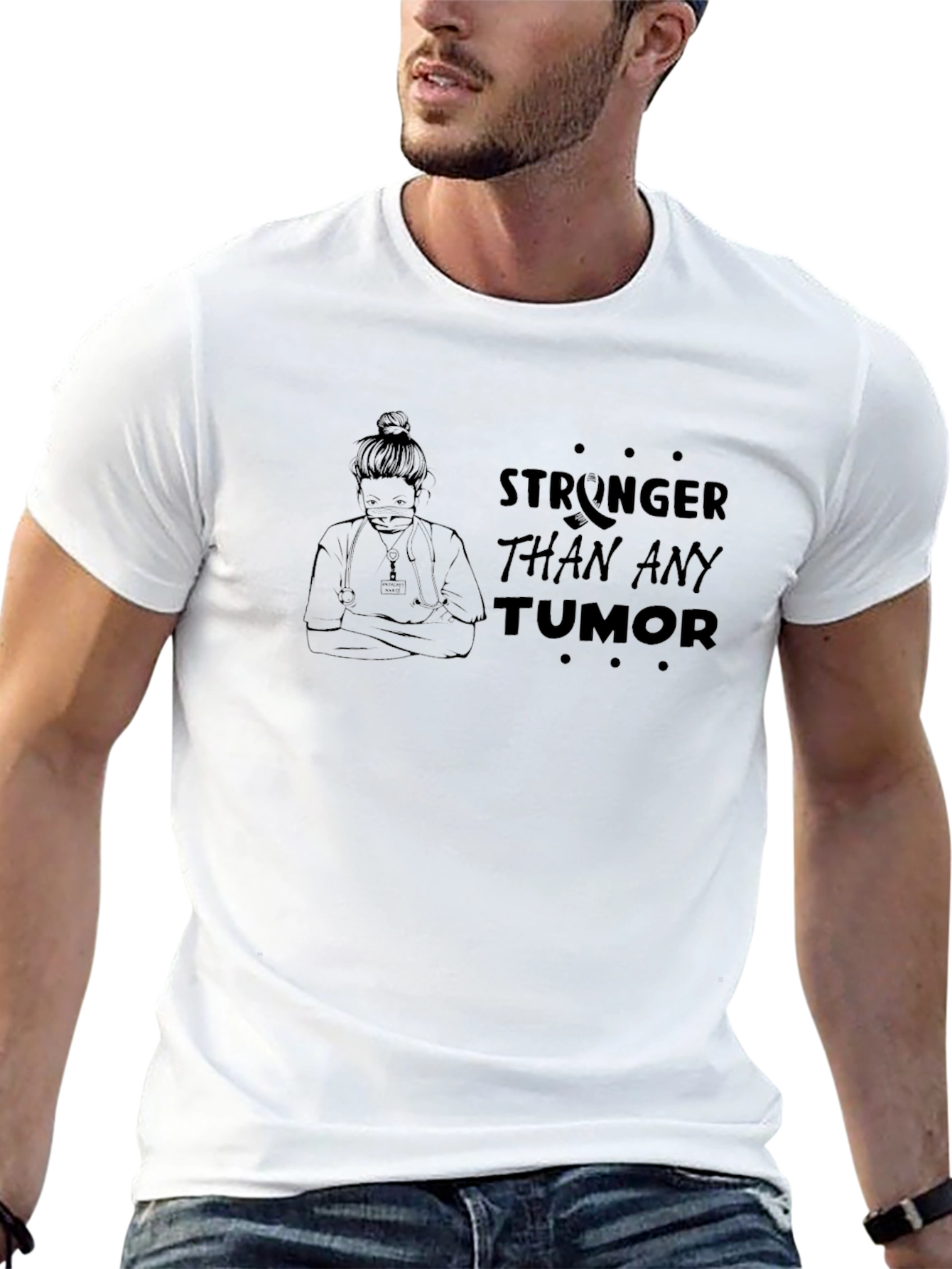 Black Stronger Than Any Tumor Graphic Tee view 13