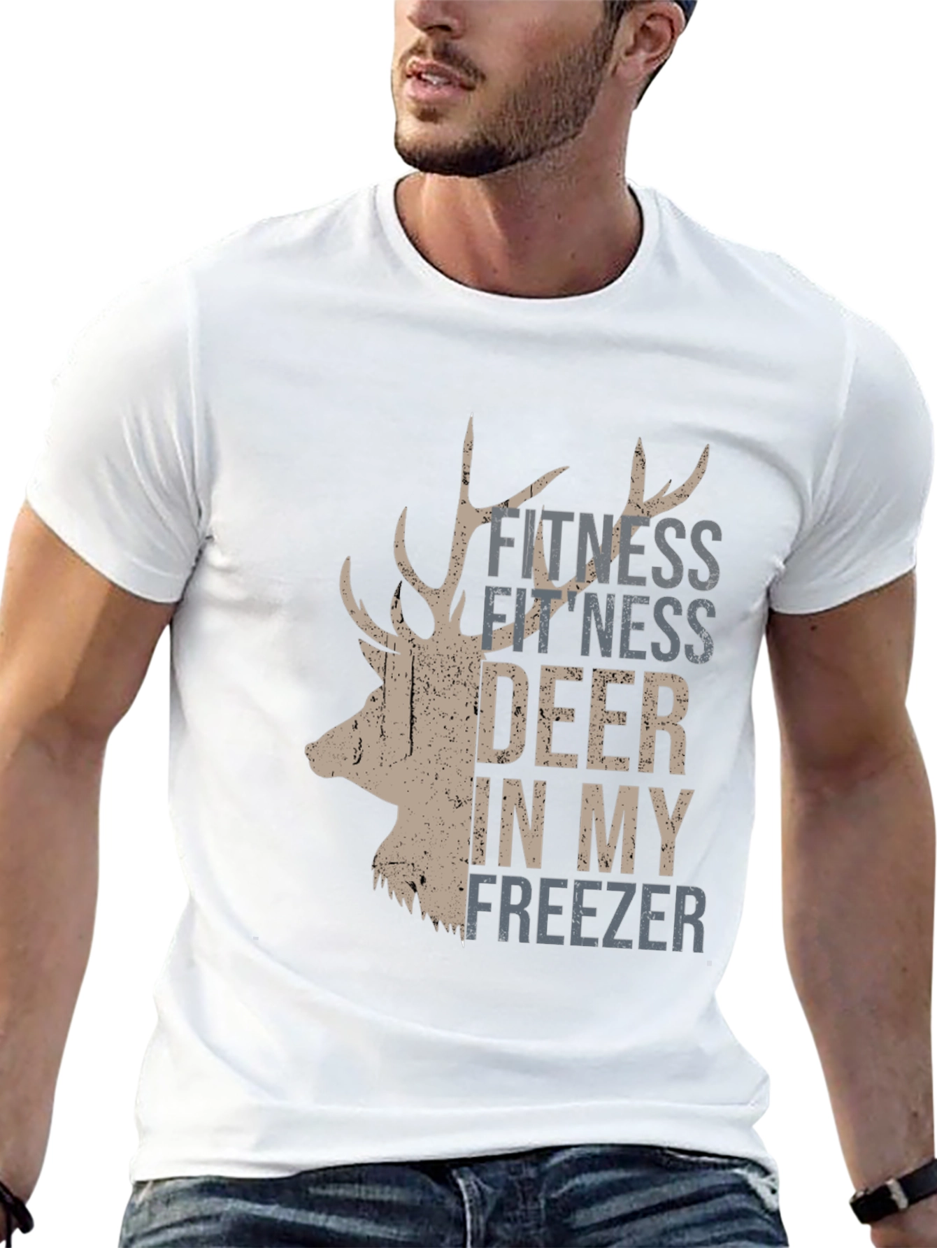 Black Fitness Deer In My Freezer T-Shirt view 13