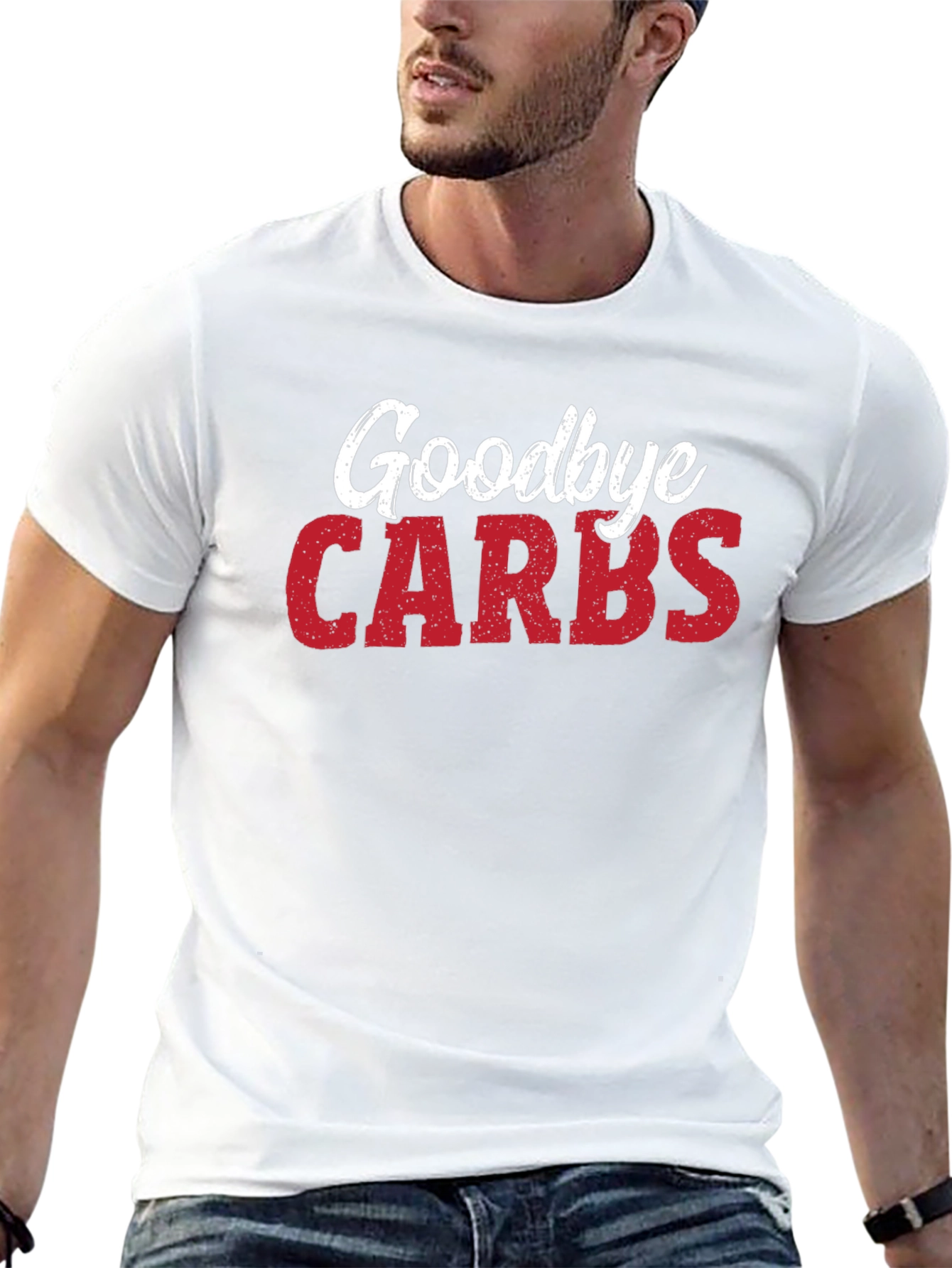 Black Goodbye Carbs T-Shirt - Funny Diet Tee view 13