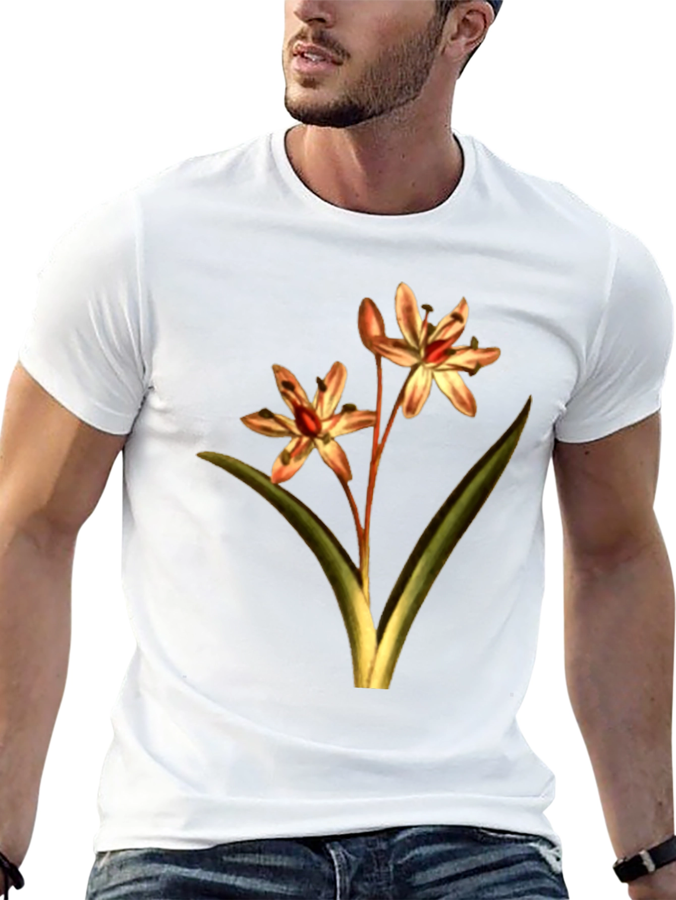 Black Floral Print Black T-Shirt view 13