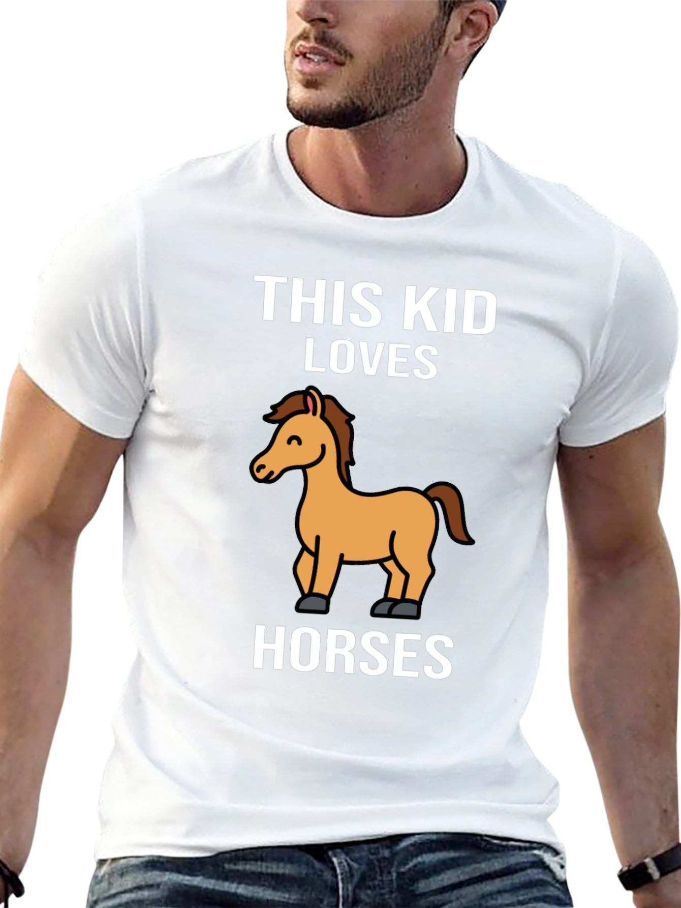 Black This Kid Loves Horses T-Shirt - Black Cotton Tee view 13