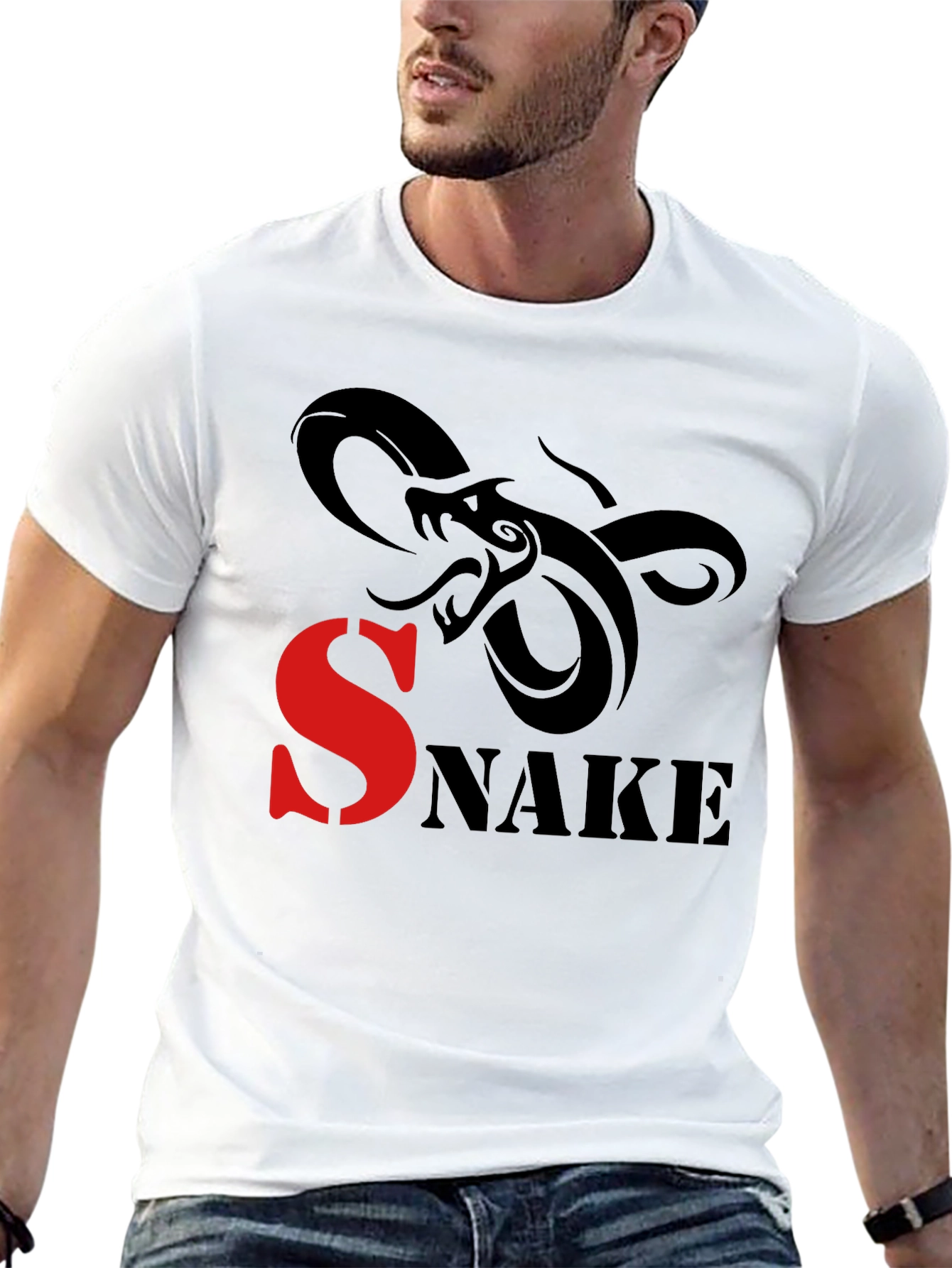 Black Snake Graphic Print T-Shirt view 13