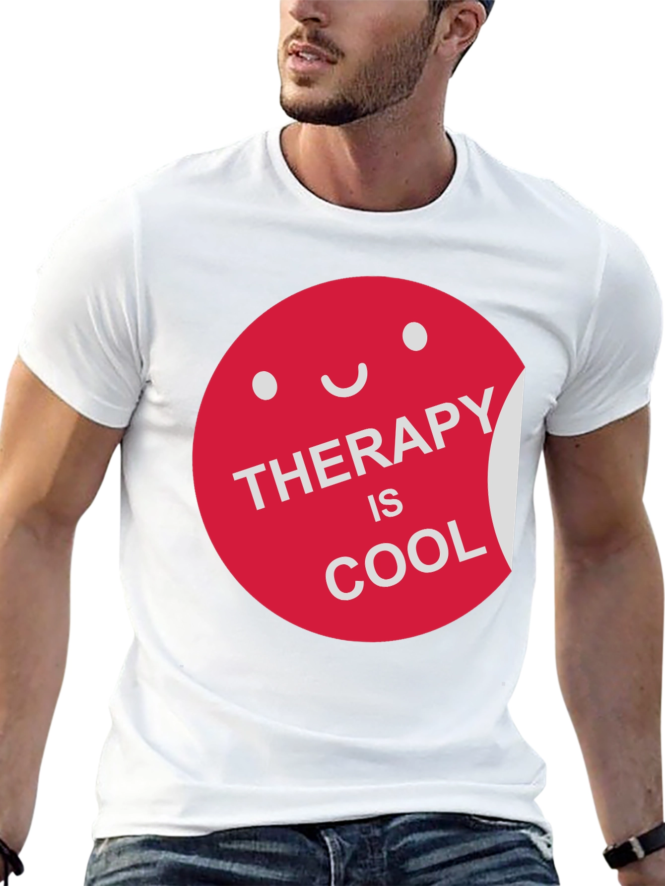 Black Therapy is Cool Graphic Tee -  Comfortable Cotton T-Shirt view 13