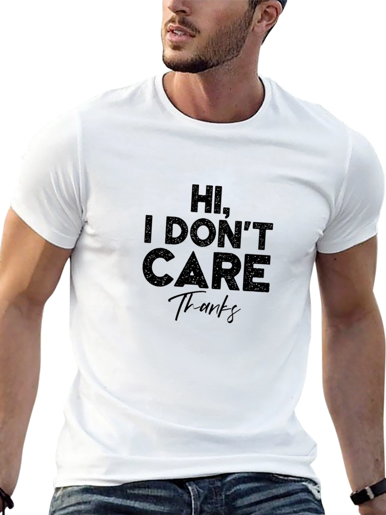Black I Don't Care Graphic Tee view 13
