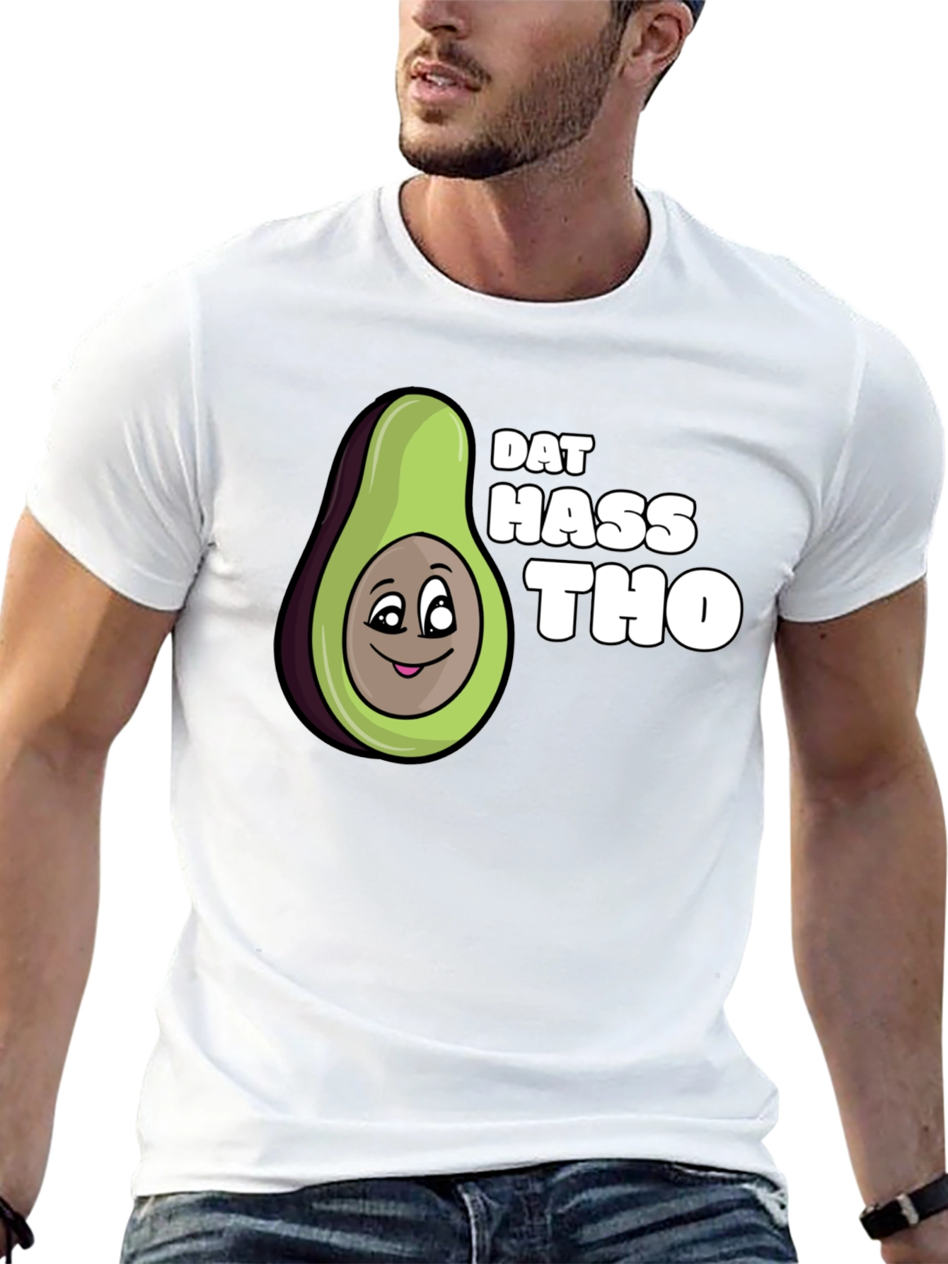 Black Dat Hass Tho Avocado Black T-Shirt Funny Tee view 13