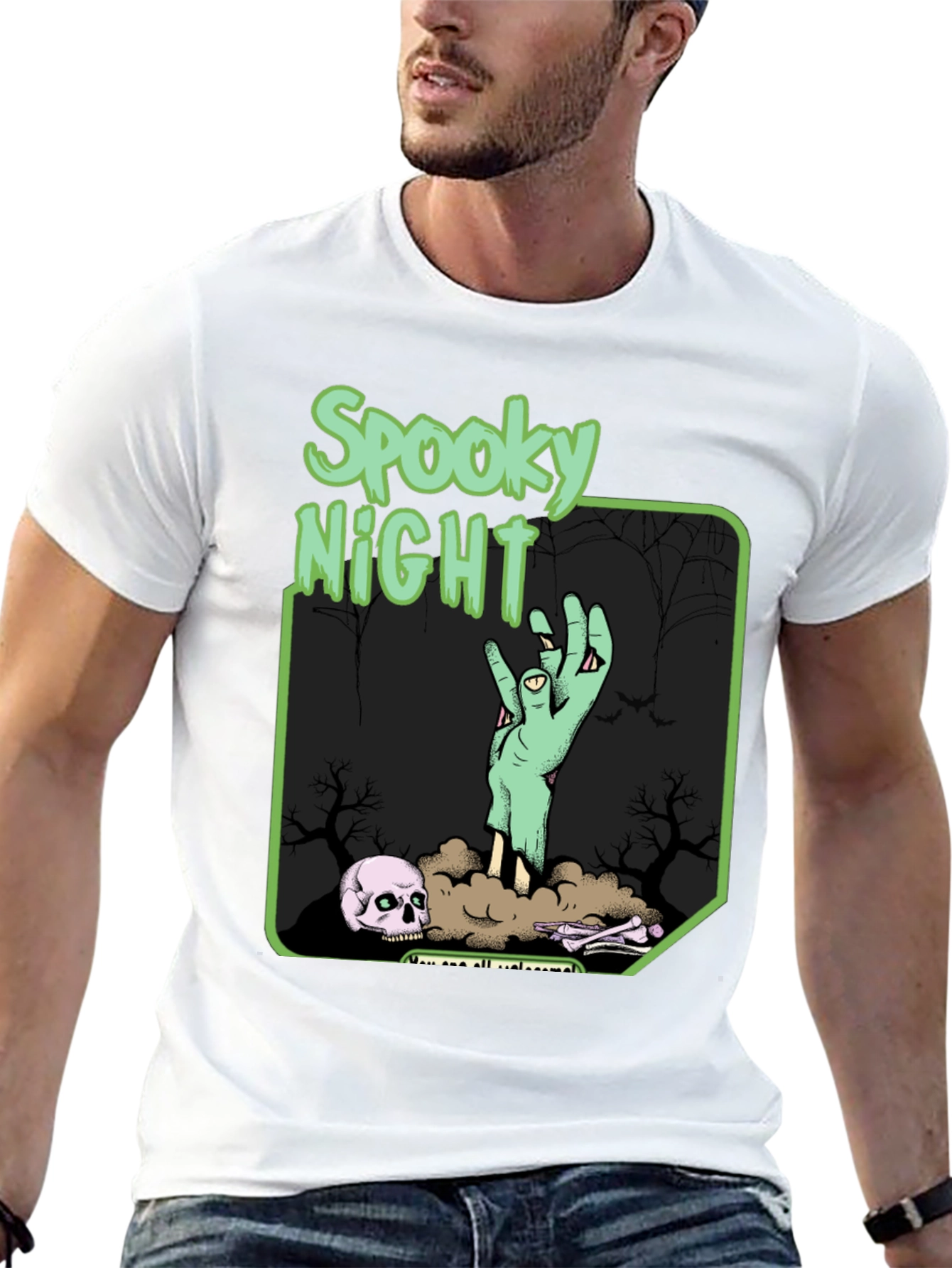 Black Spooky Night Graphic T-Shirt view 13