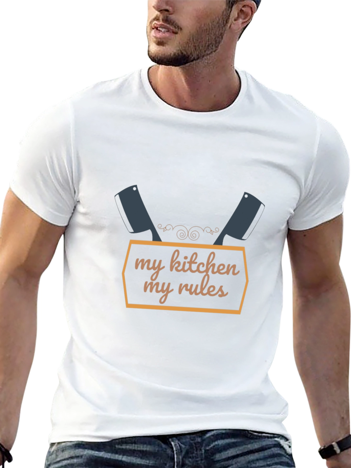 Black My Kitchen My Rules Graphic T-Shirt for Chefs view 13