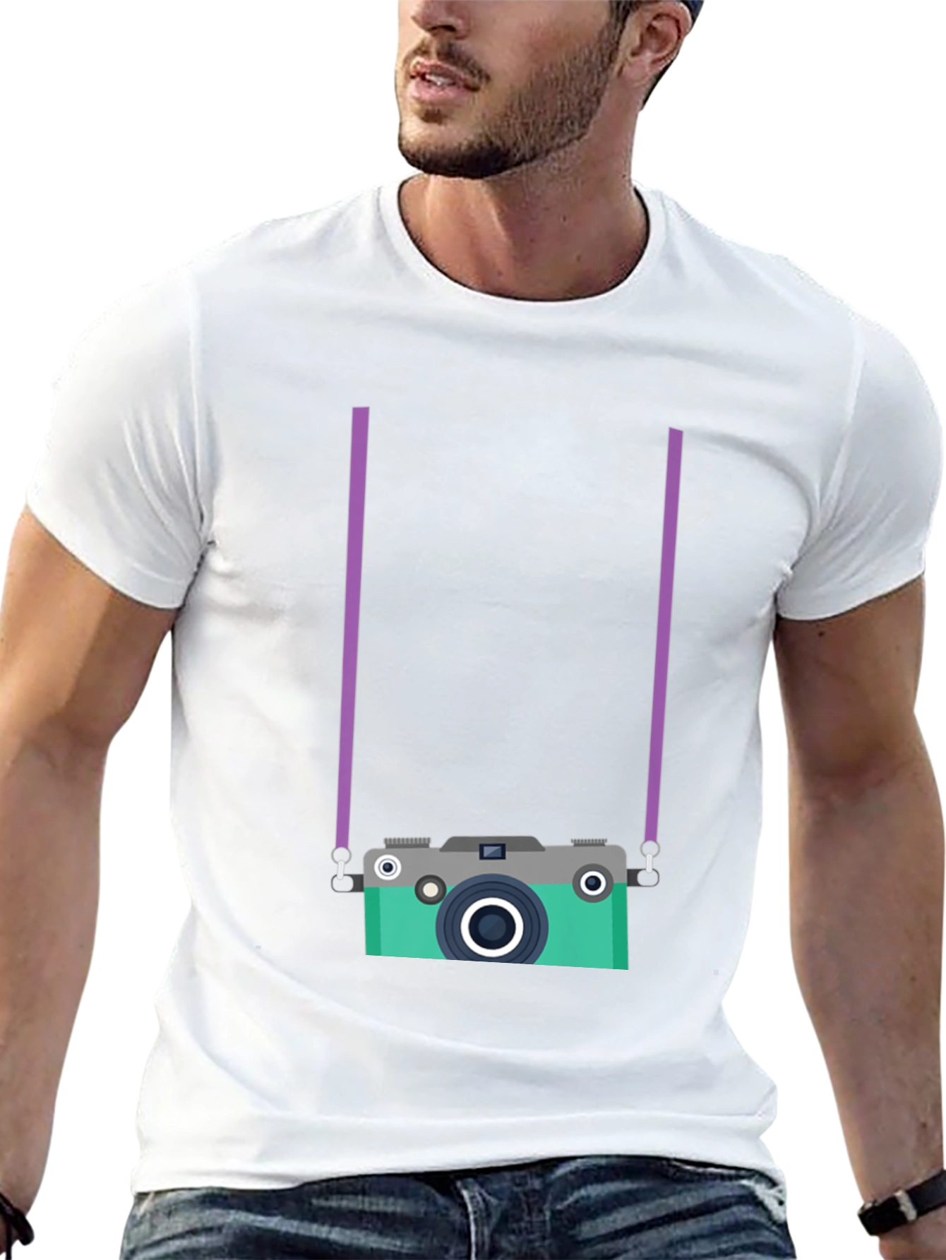 Black Retro Camera Graphic Tee view 13