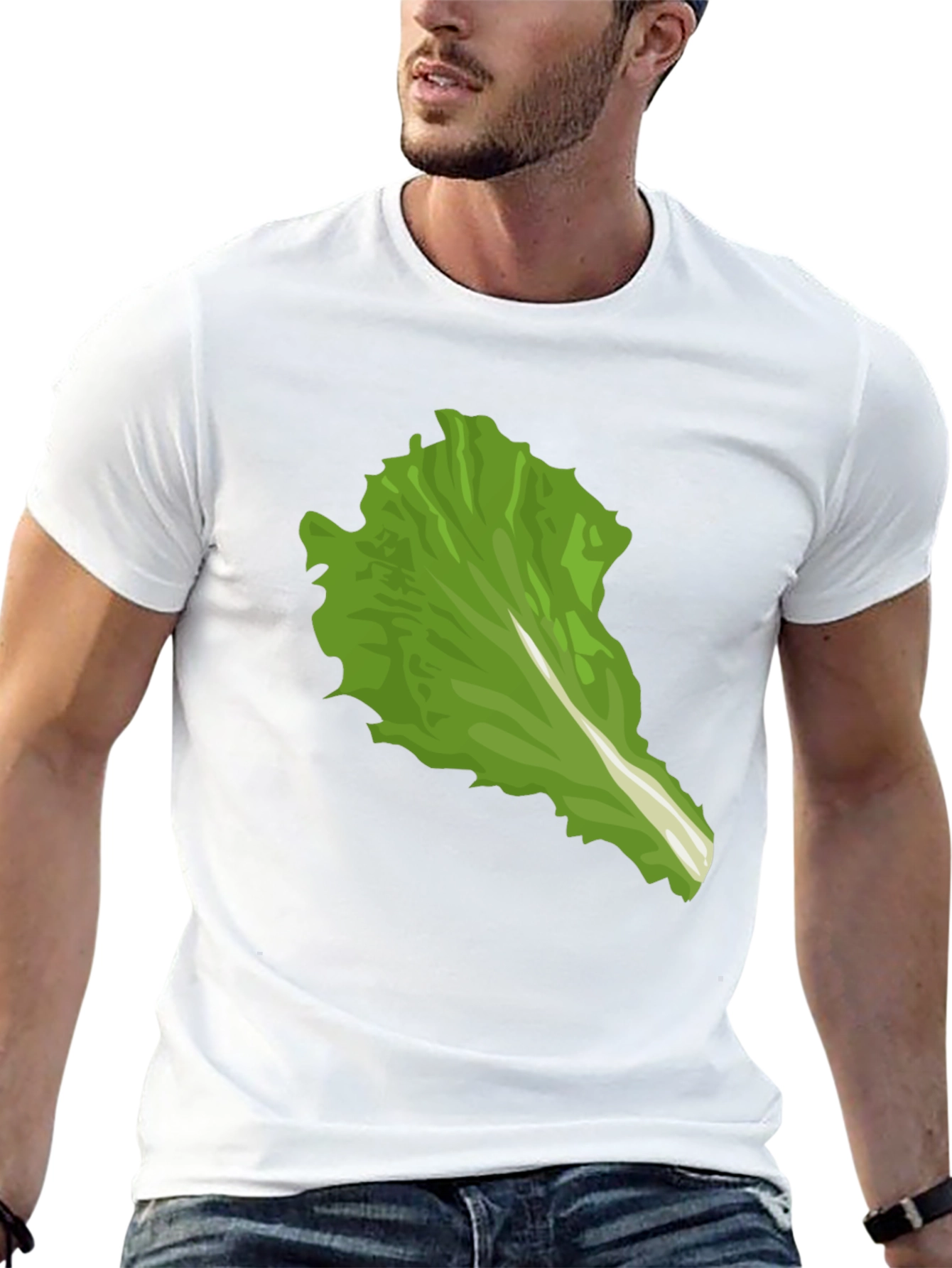 Black Lettuce Leaf Graphic Tee - Unique Food Lover Shirt view 13