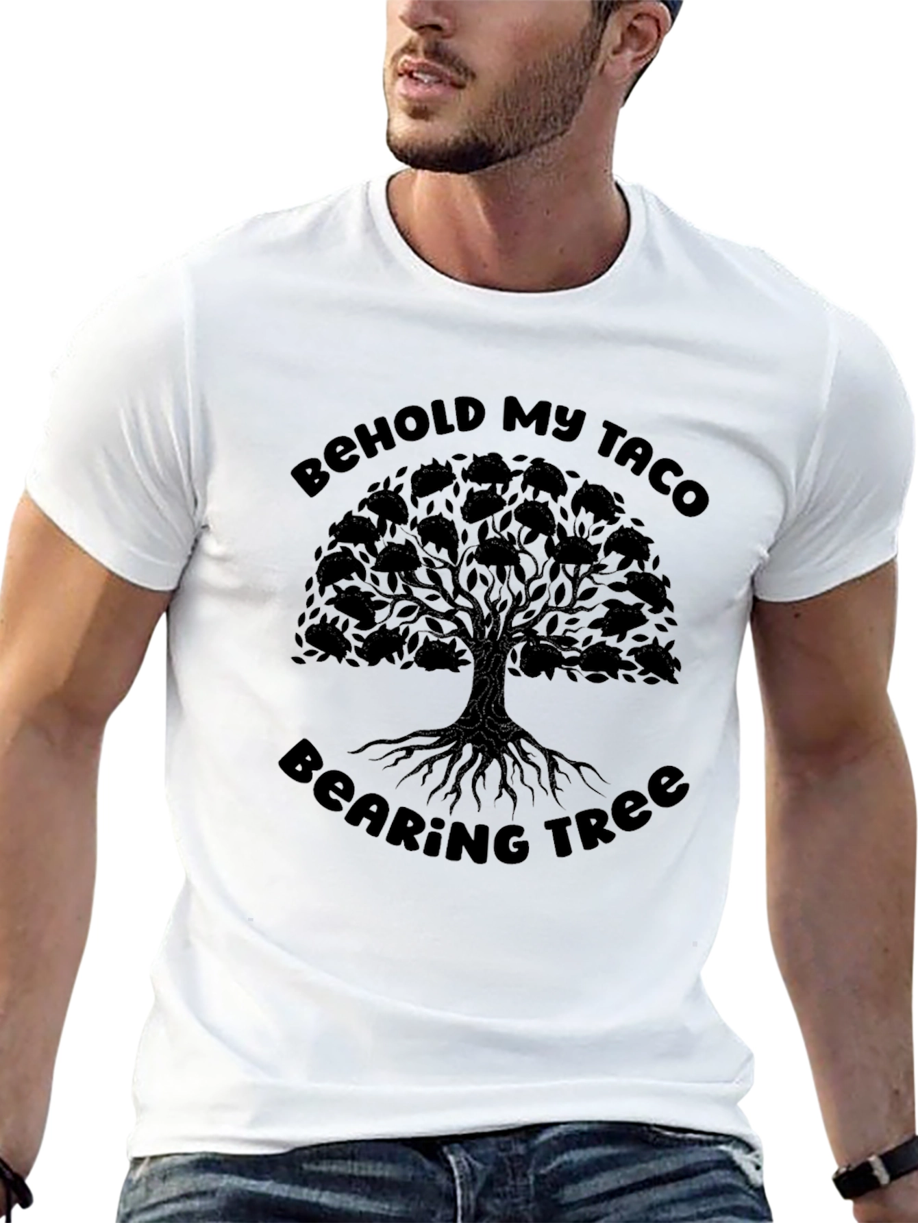 Black Taco Tree Graphic Tee - Behold My Taco Bearing Tree view 13