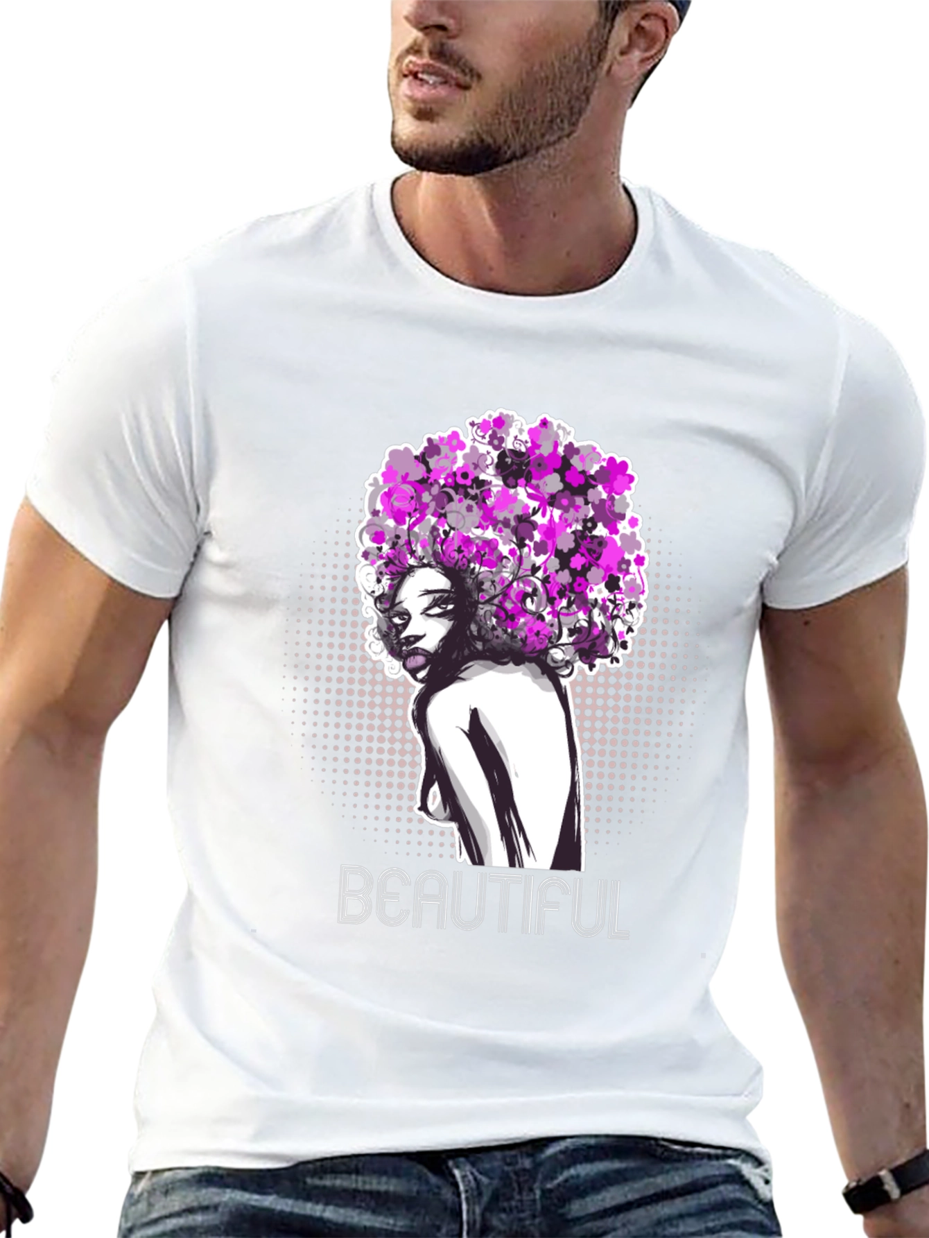 Black Beautiful Woman Graphic T-Shirt - Black view 13