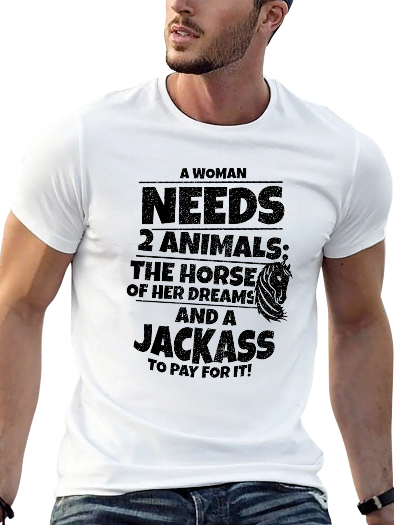 Black Funny Woman Needs 2 Animals T-Shirt view 13