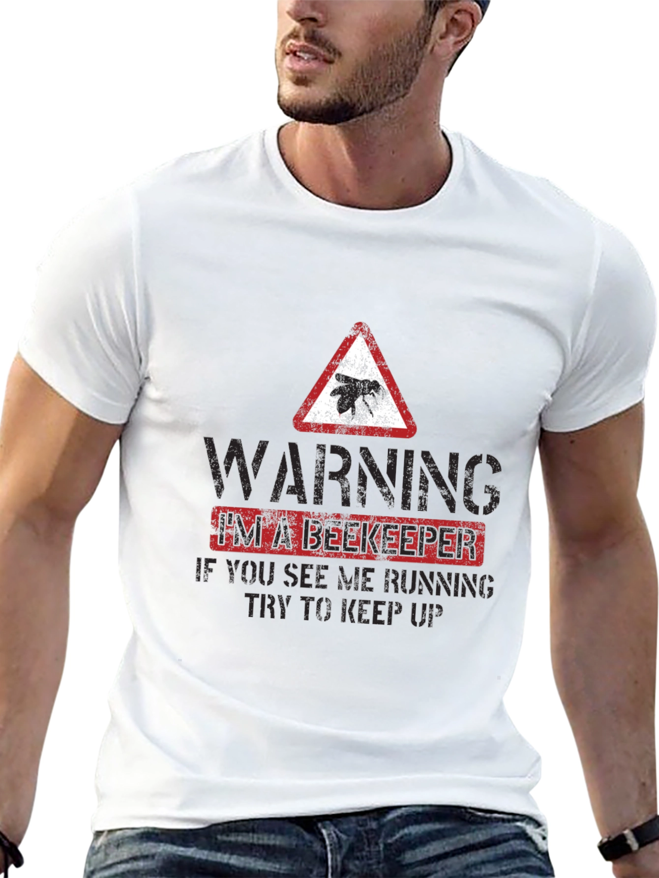 Black Funny Beekeeper Warning T-Shirt - Keep Up! view 13