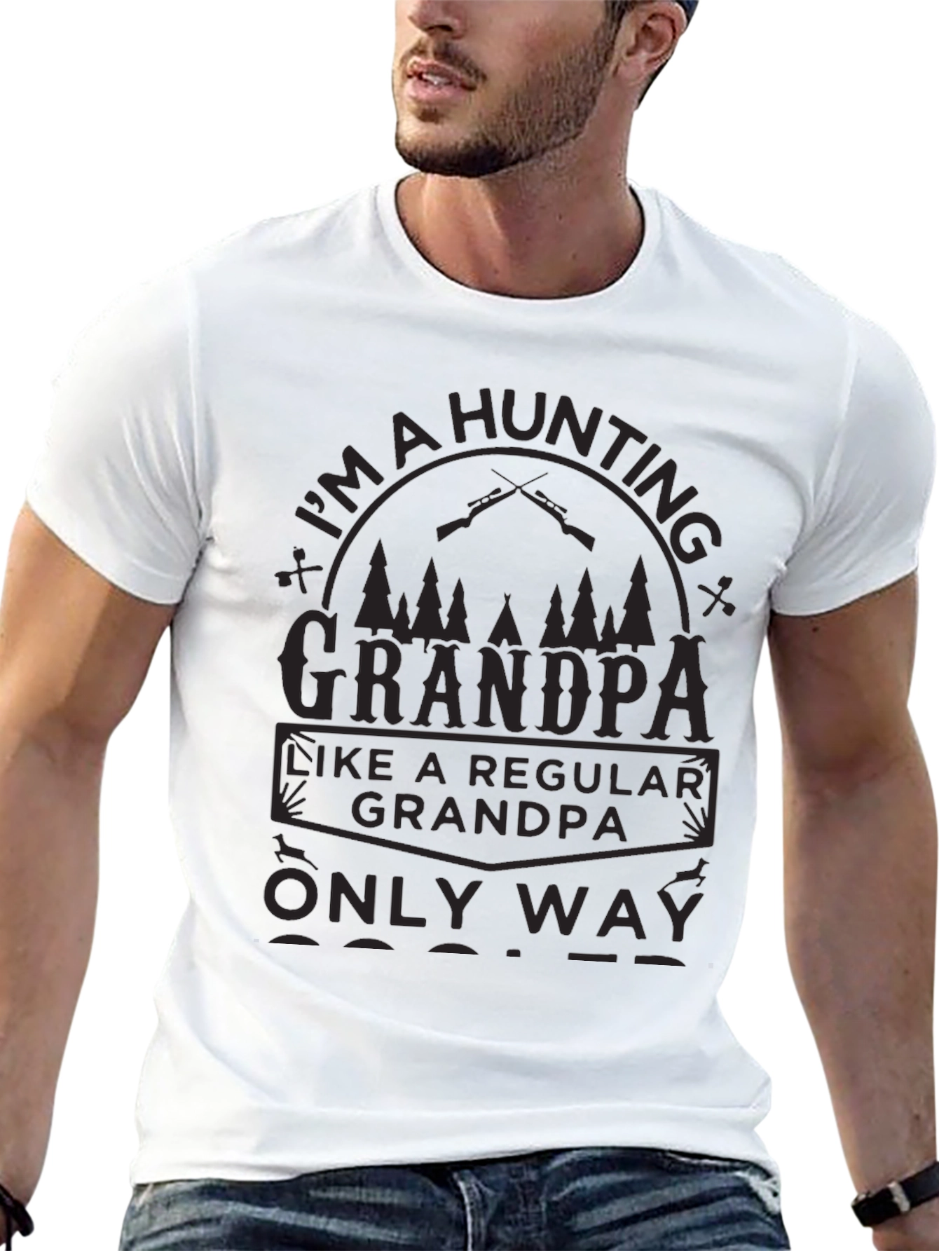 Black Hunting Grandpa T-Shirt view 13