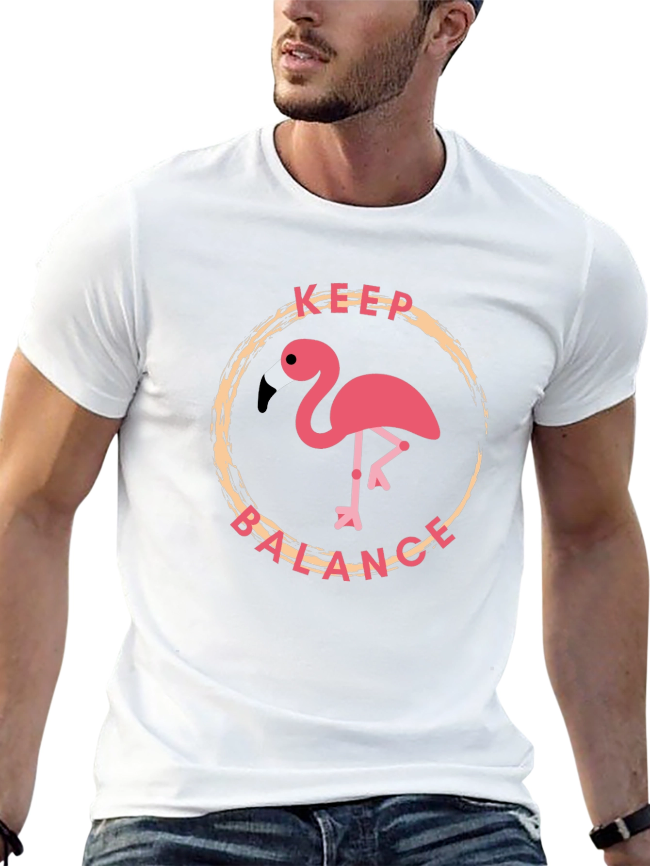 Keep Balance Flamingo Graphic T-Shirt - 13