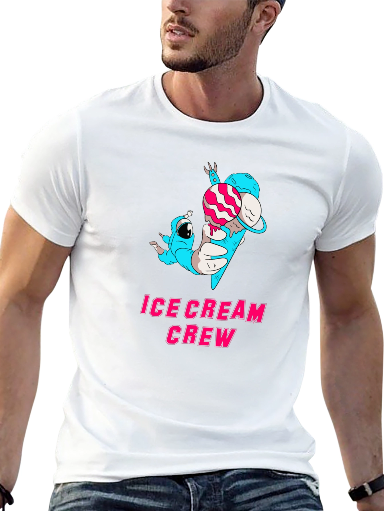 Black Ice Cream Crew Graphic Tee - Black Cotton Blend view 13