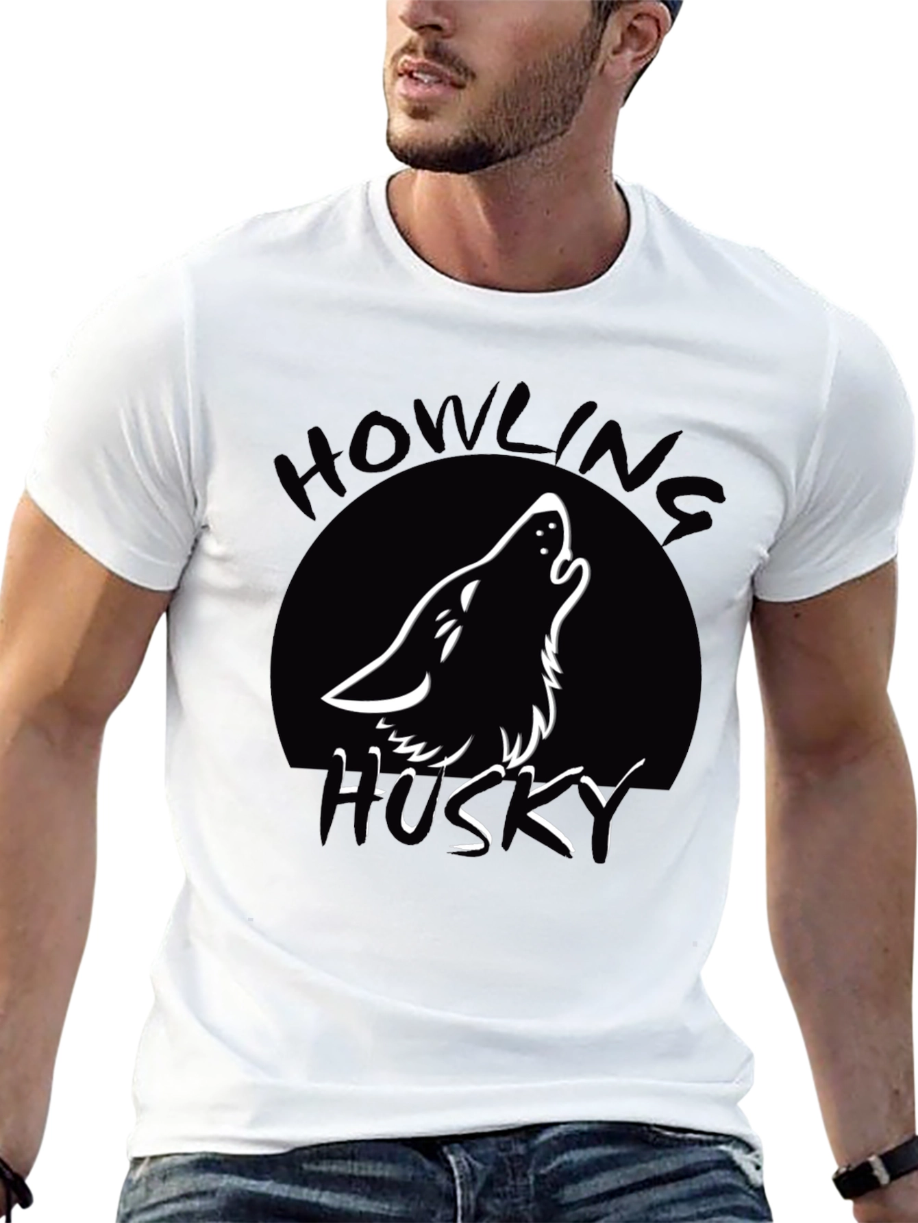 Howling Husky T-Shirt - Black - 13