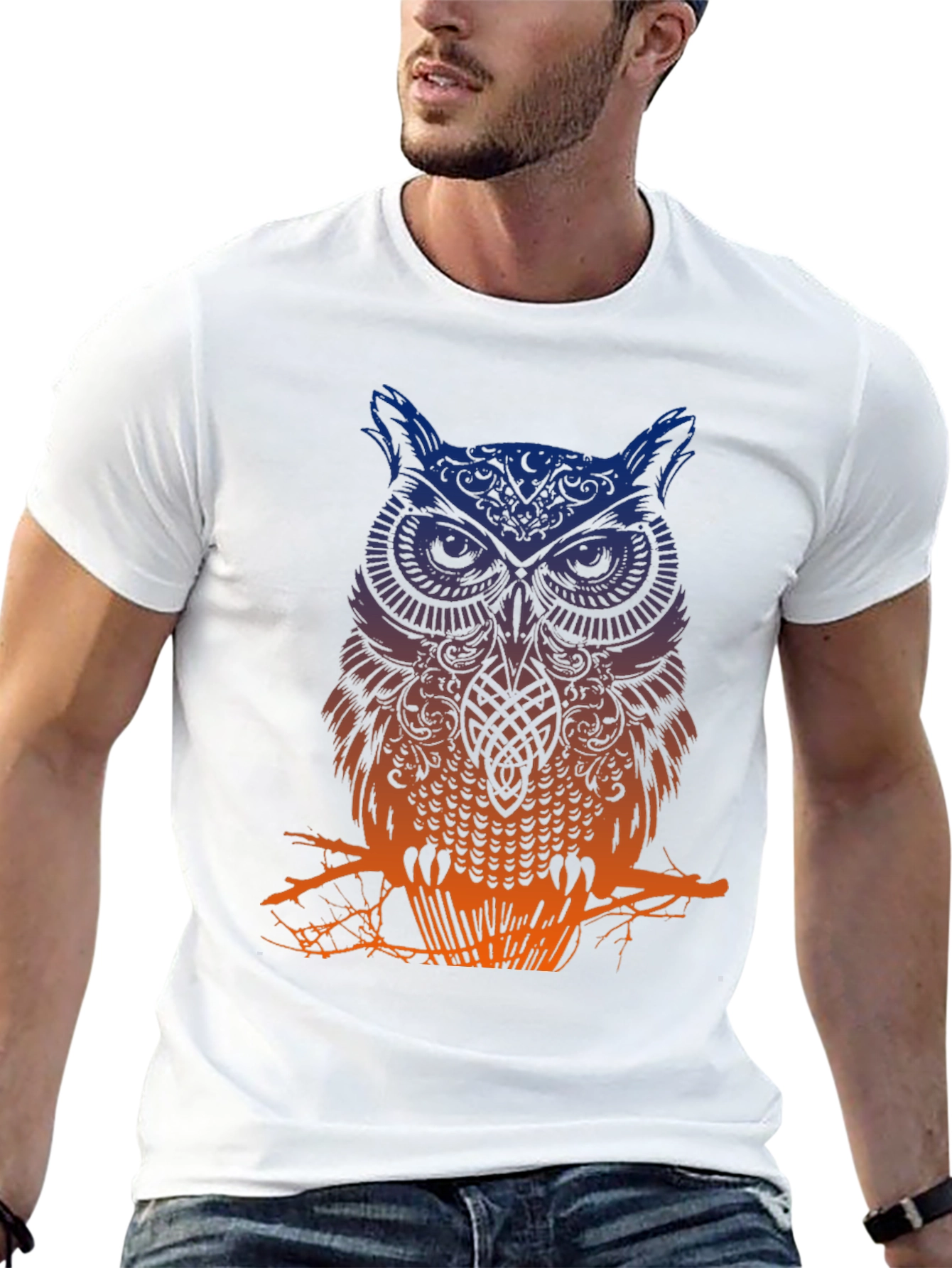 Black Owl Graphic Tee - Men's Black T-Shirt view 13