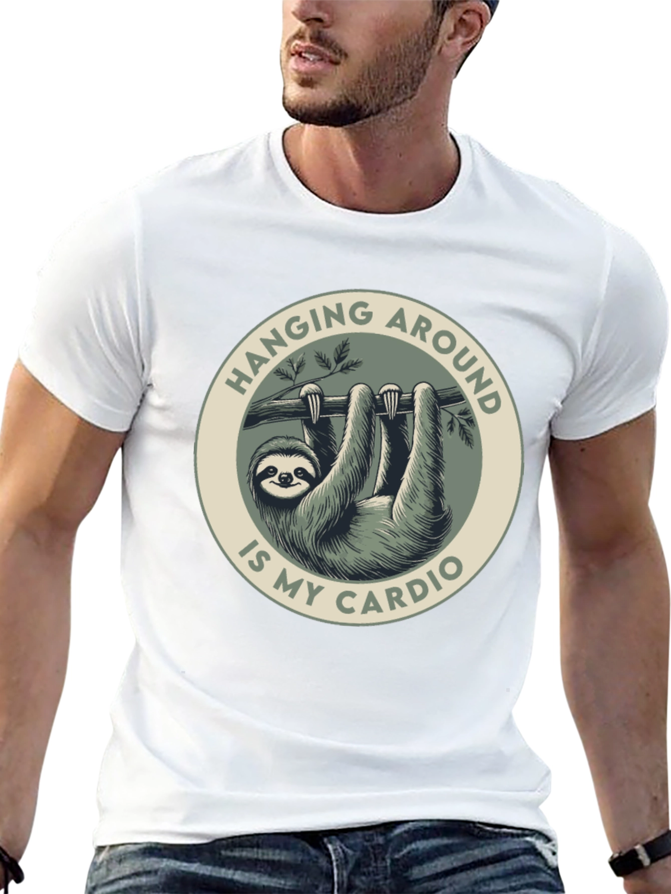 Black Sloth Cardio Graphic Tee - Hang Around in Style! view 13