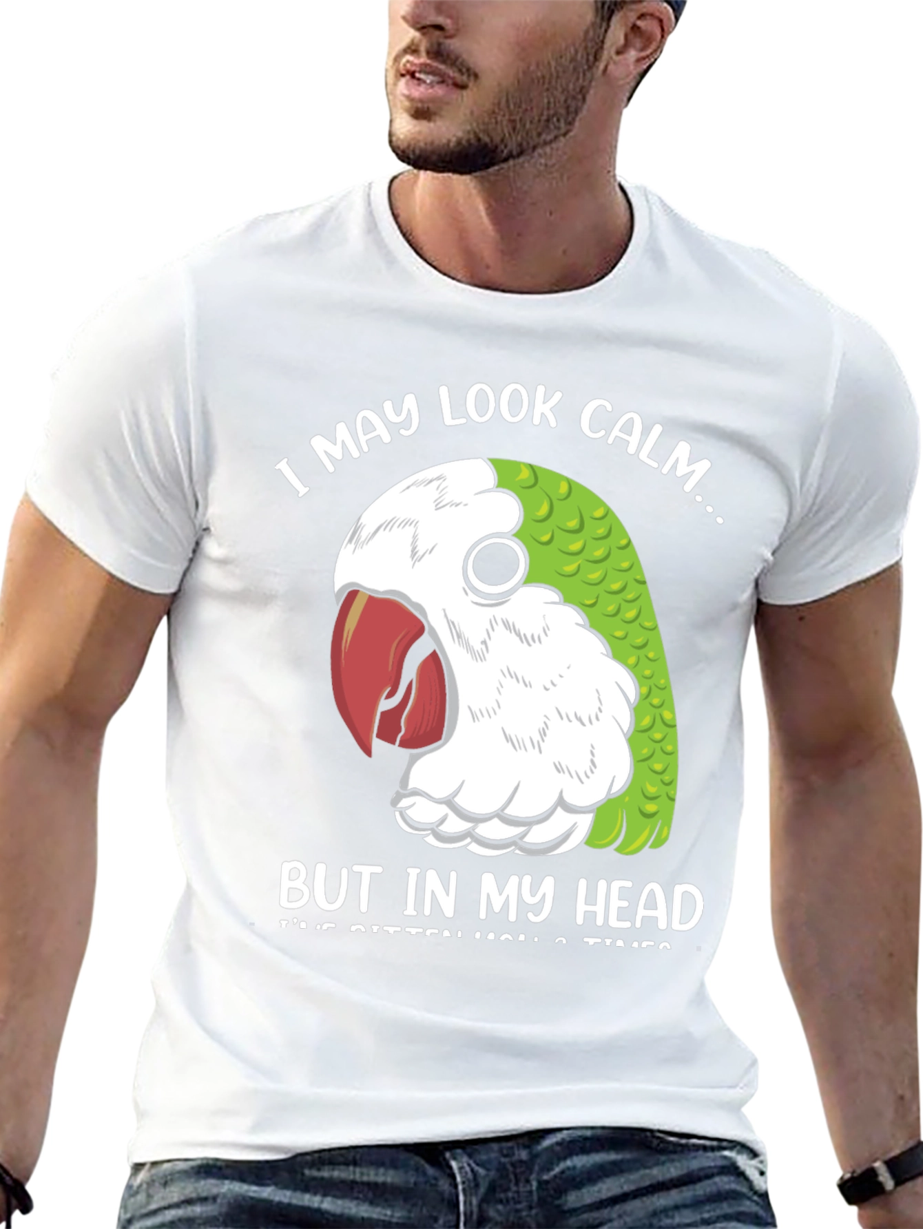 Black Calm Parrot T-Shirt view 13