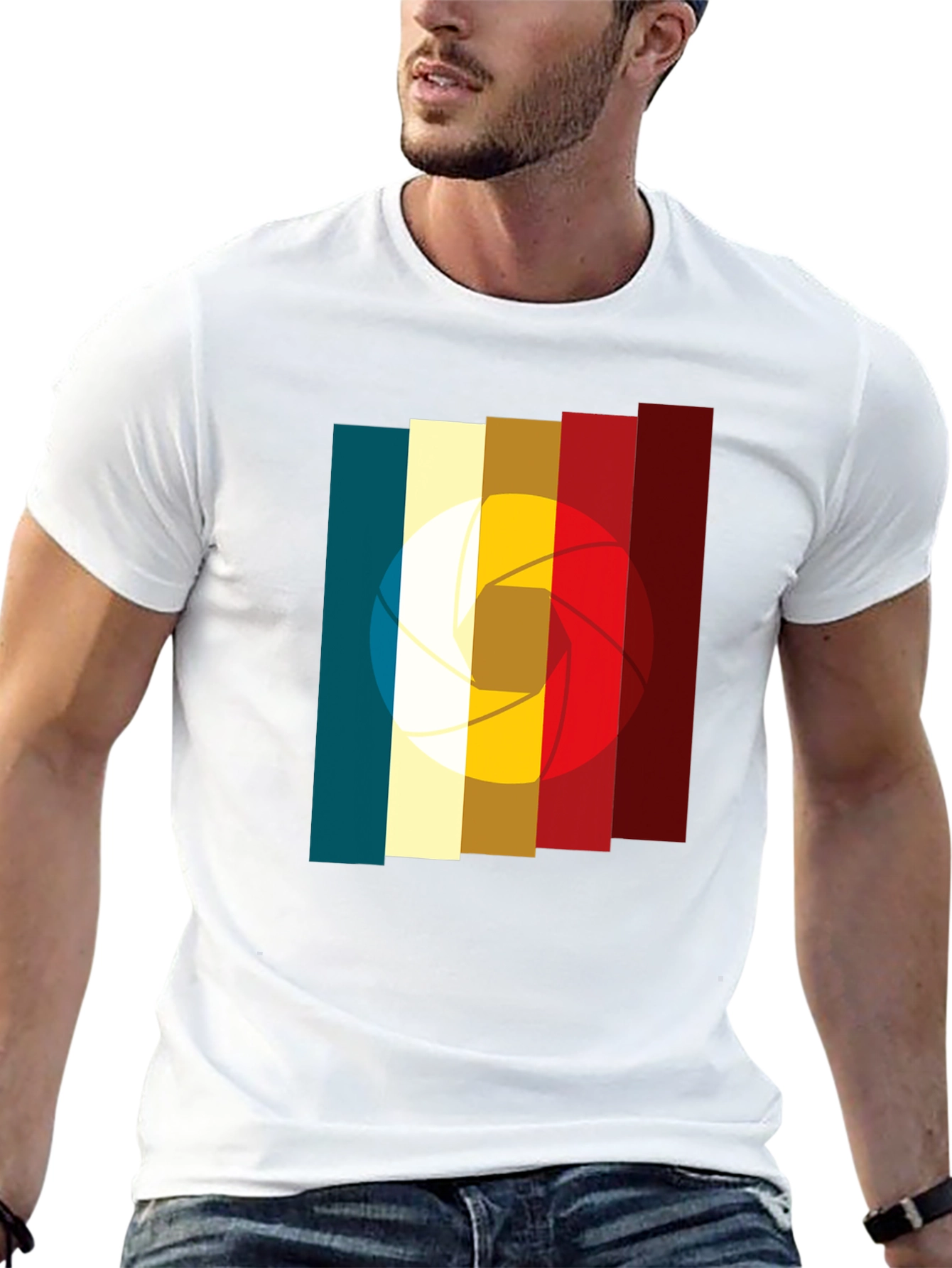 Black Retro Camera Aperture Graphic T-Shirt view 13