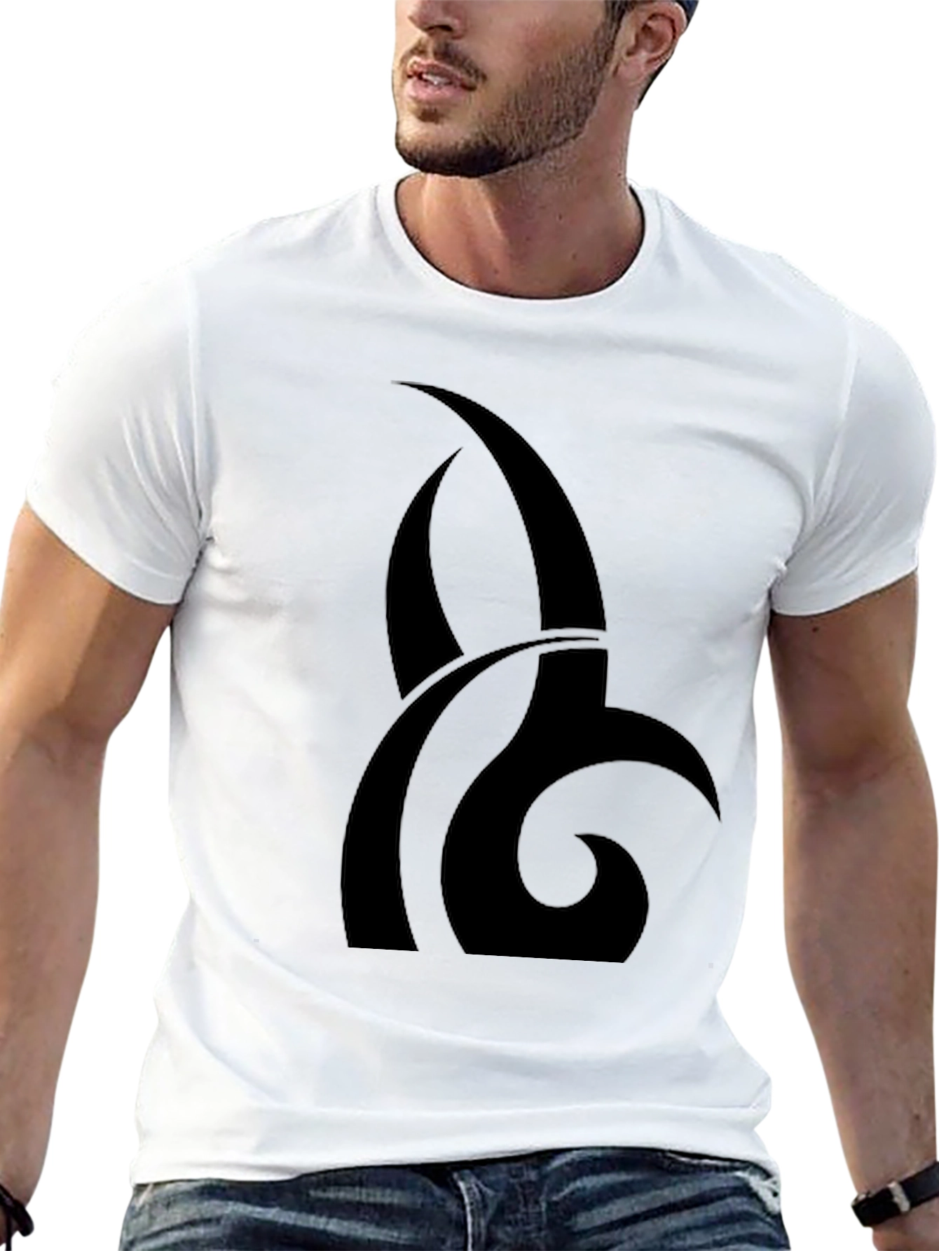 Black Black Graphic Tee - Abstract Design view 13