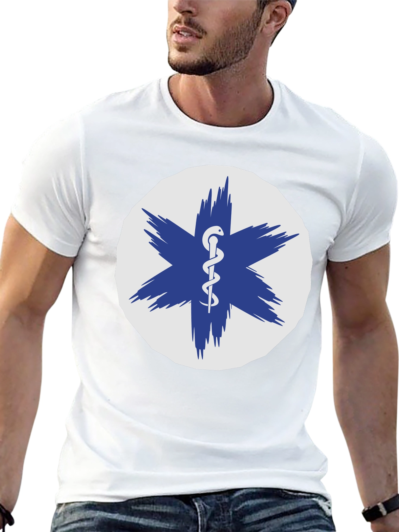 Black Medical Star of Life Black T-Shirt view 13