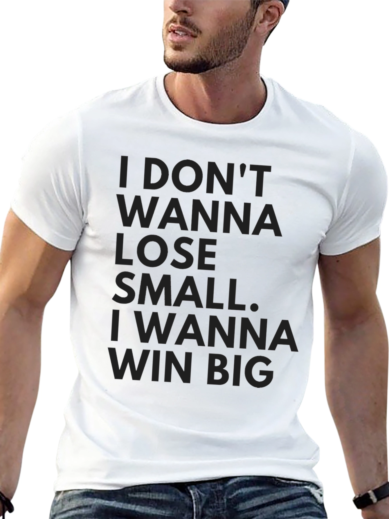 Black Motivational Men's Black T-Shirt - Win Big view 13