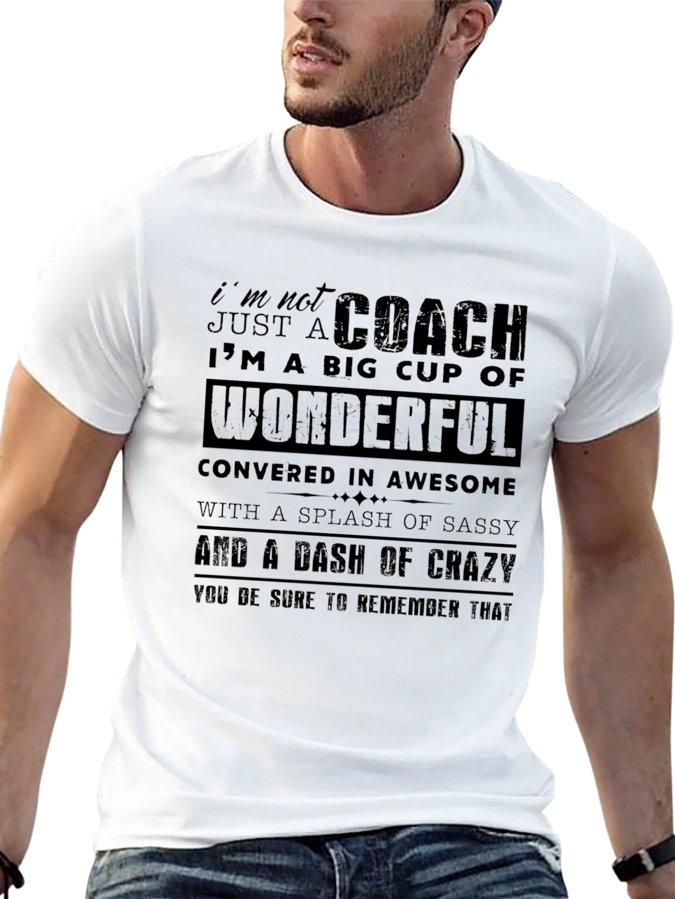 Black Coach Funny Graphic T-Shirt view 13