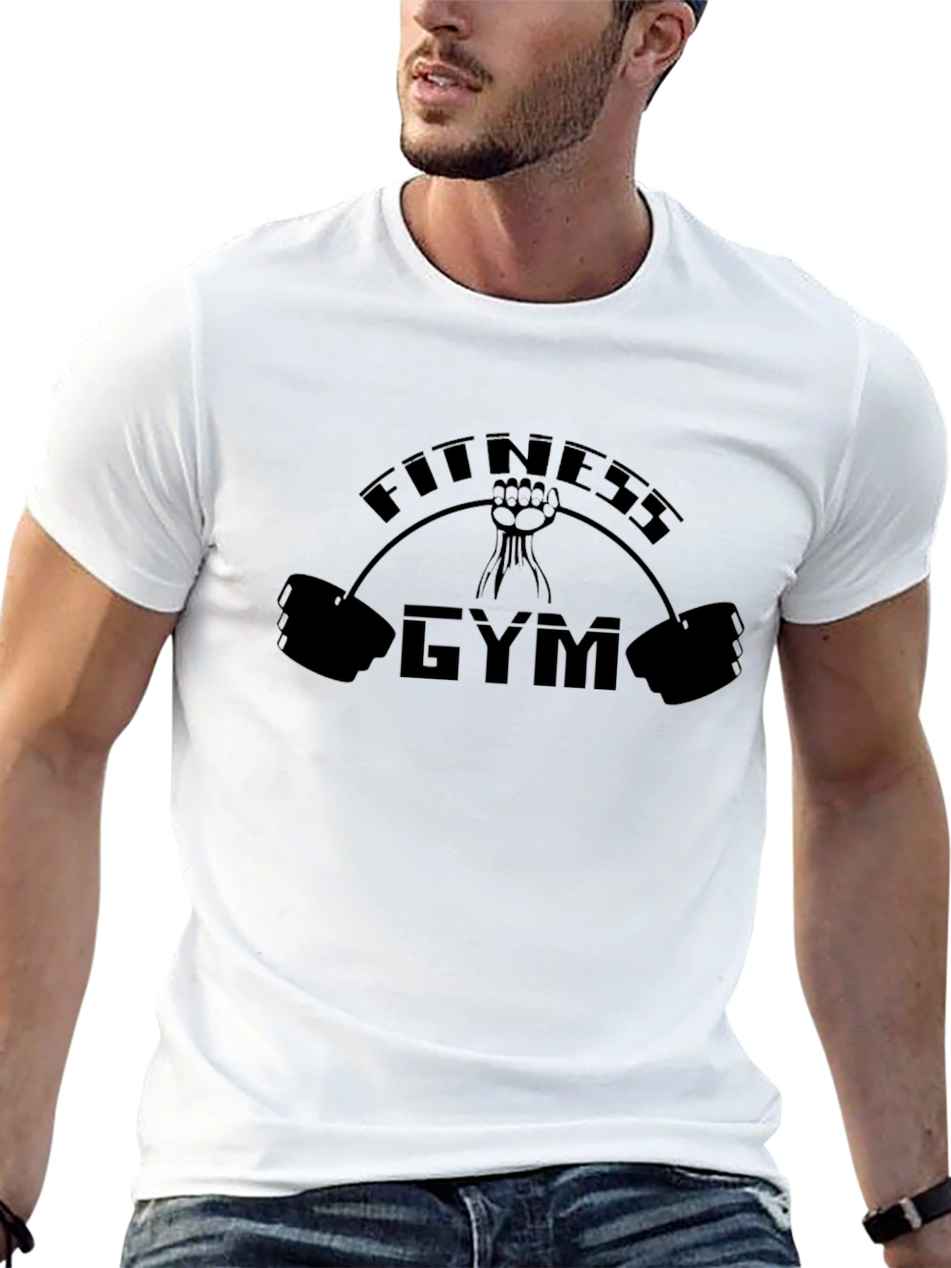 Black Fitness Gym Black T-Shirt view 13