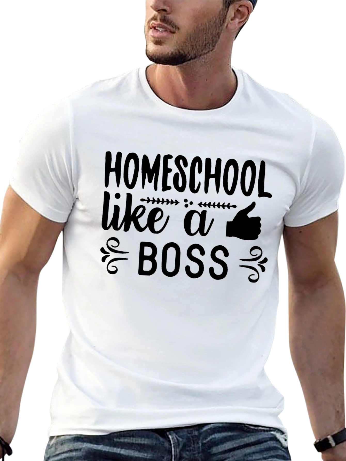 Black Homeschool Like a Boss Graphic Tee - Unisex view 13