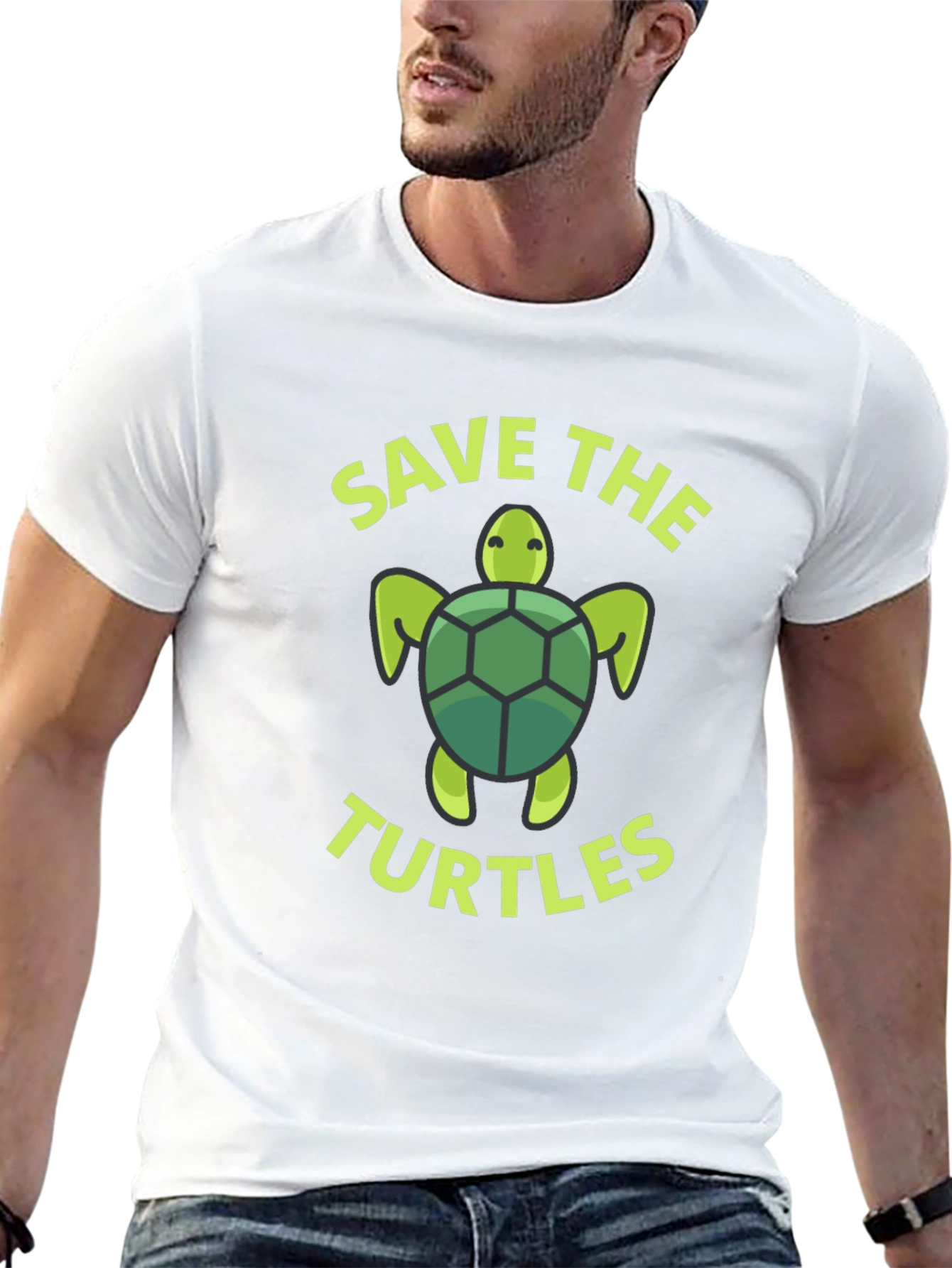 Black Save the Turtles Graphic Tee view 13