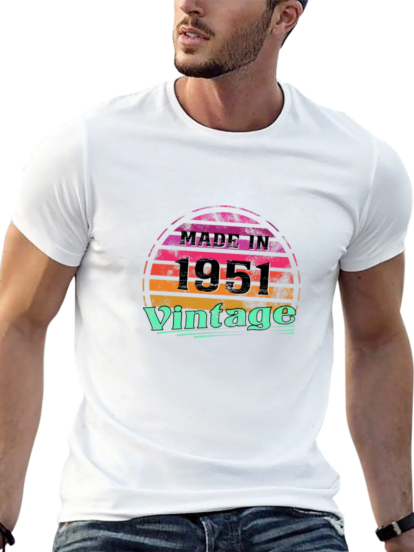 Black Made in 1951 Vintage T-Shirt - Birthday Gift view 13