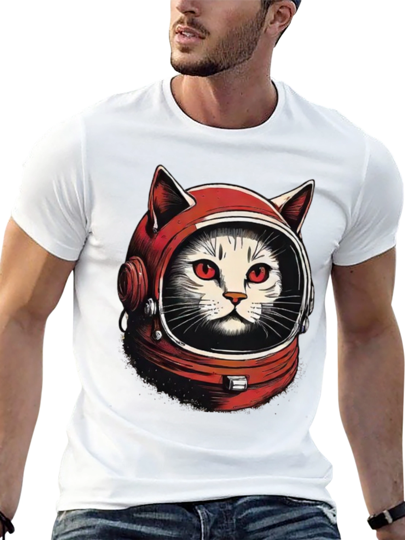 Black Catstronaut Graphic T-Shirt view 13