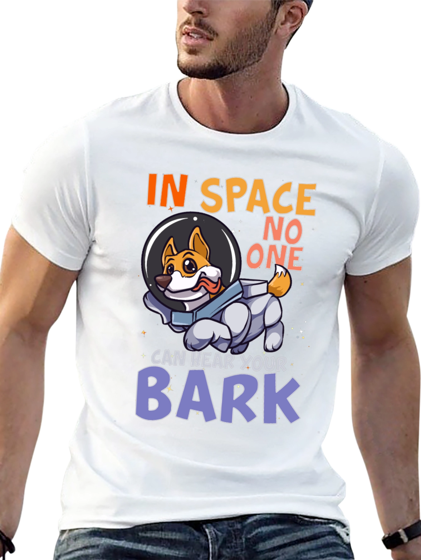 Black In Space No One Can Hear Your Bark Dog T-Shirt view 13