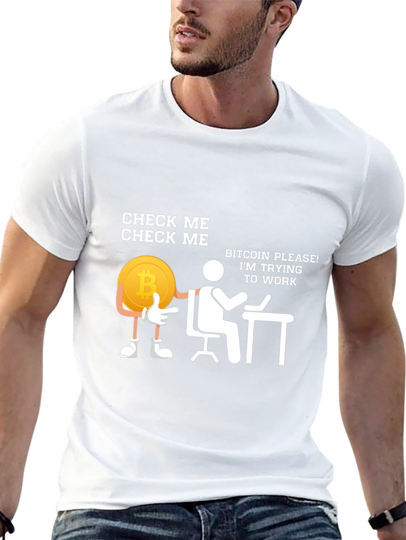 Black Check Me Bitcoin T-Shirt view 13
