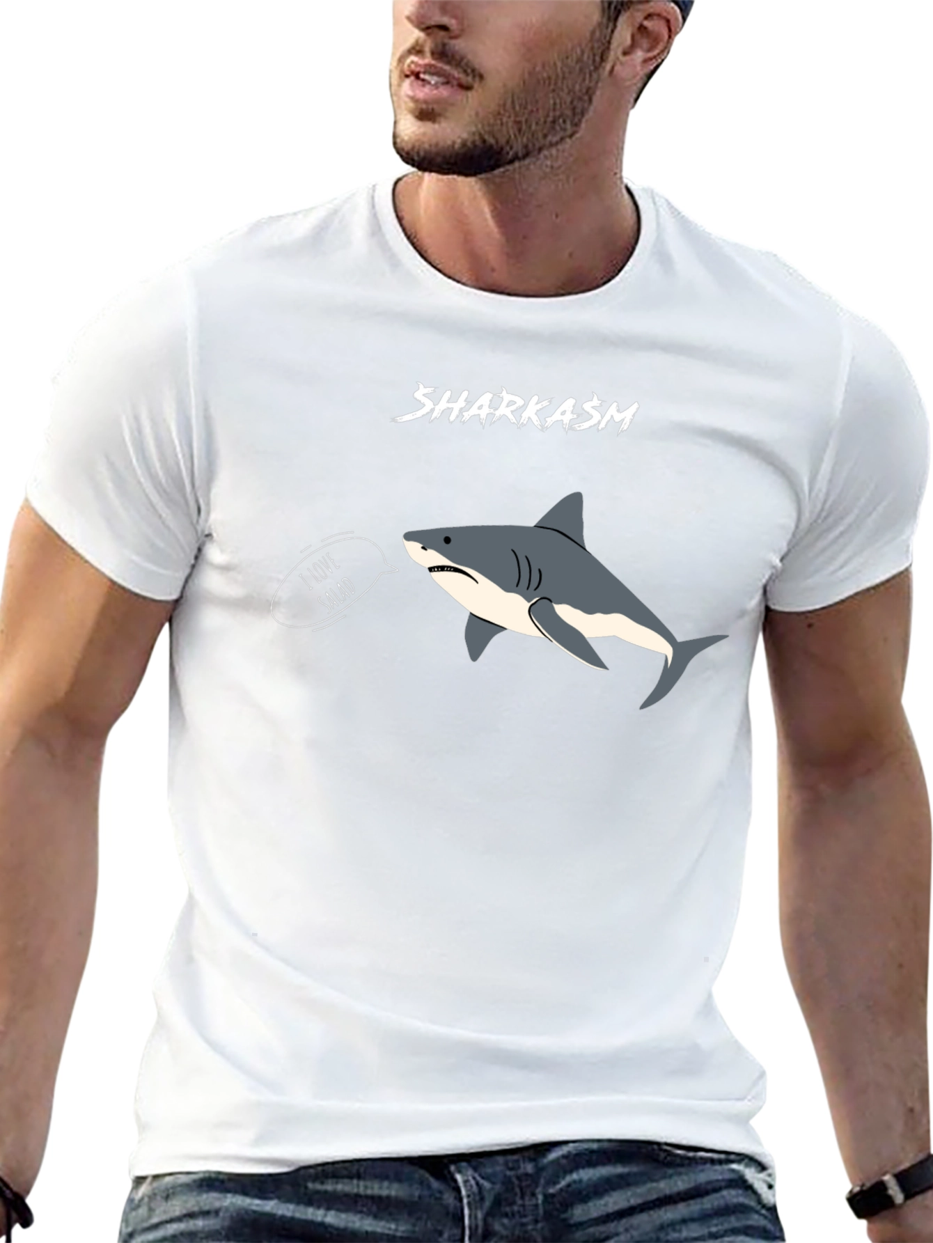 Black Sharkasm I Love Salad T-Shirt view 13