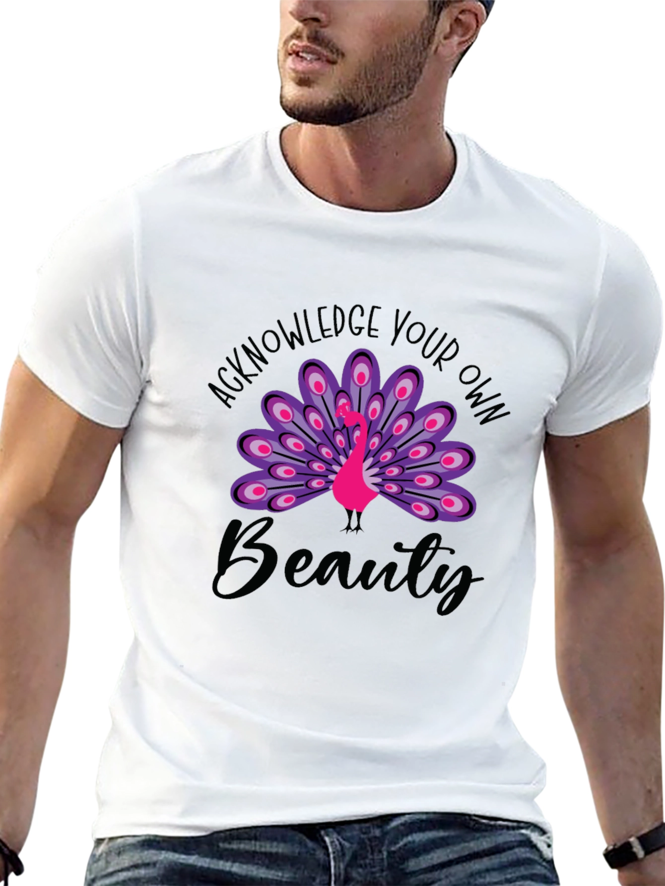 Black Acknowledge Your Own Beauty Black Graphic Tee view 13