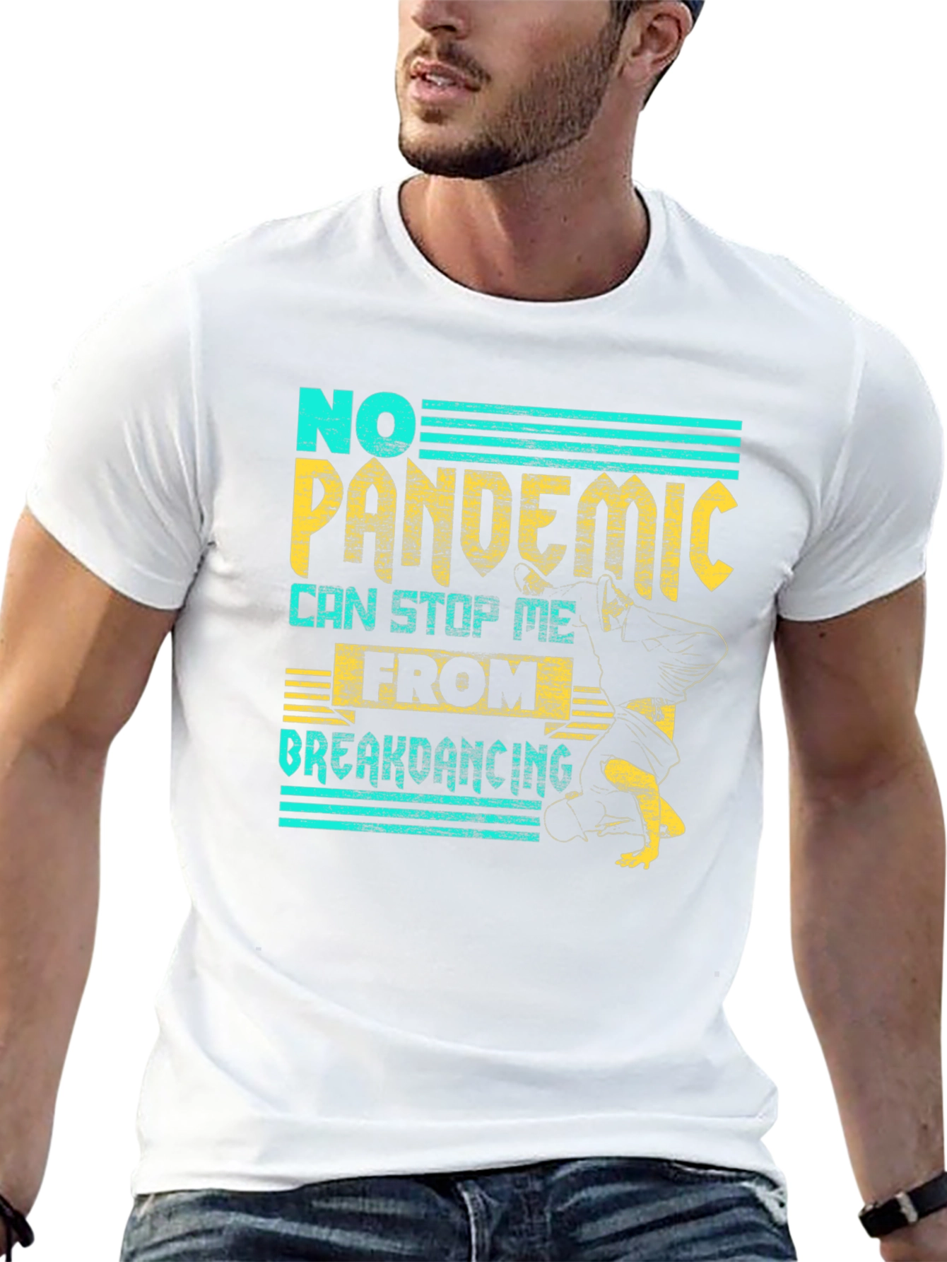 Black No Pandemic Breakdancing Graphic Tee view 13