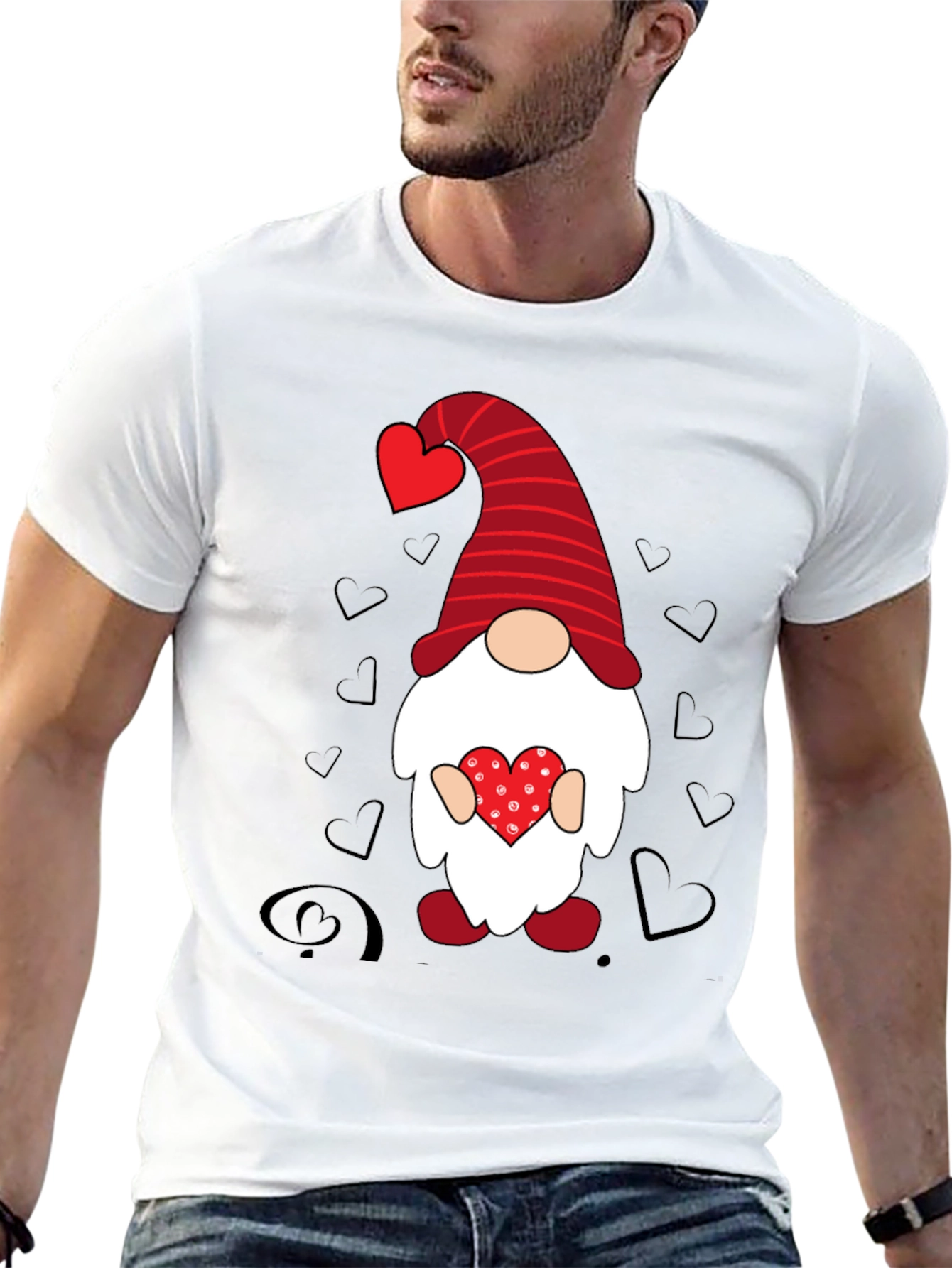 Black Valentine Gnome Men's T-shirt view 13