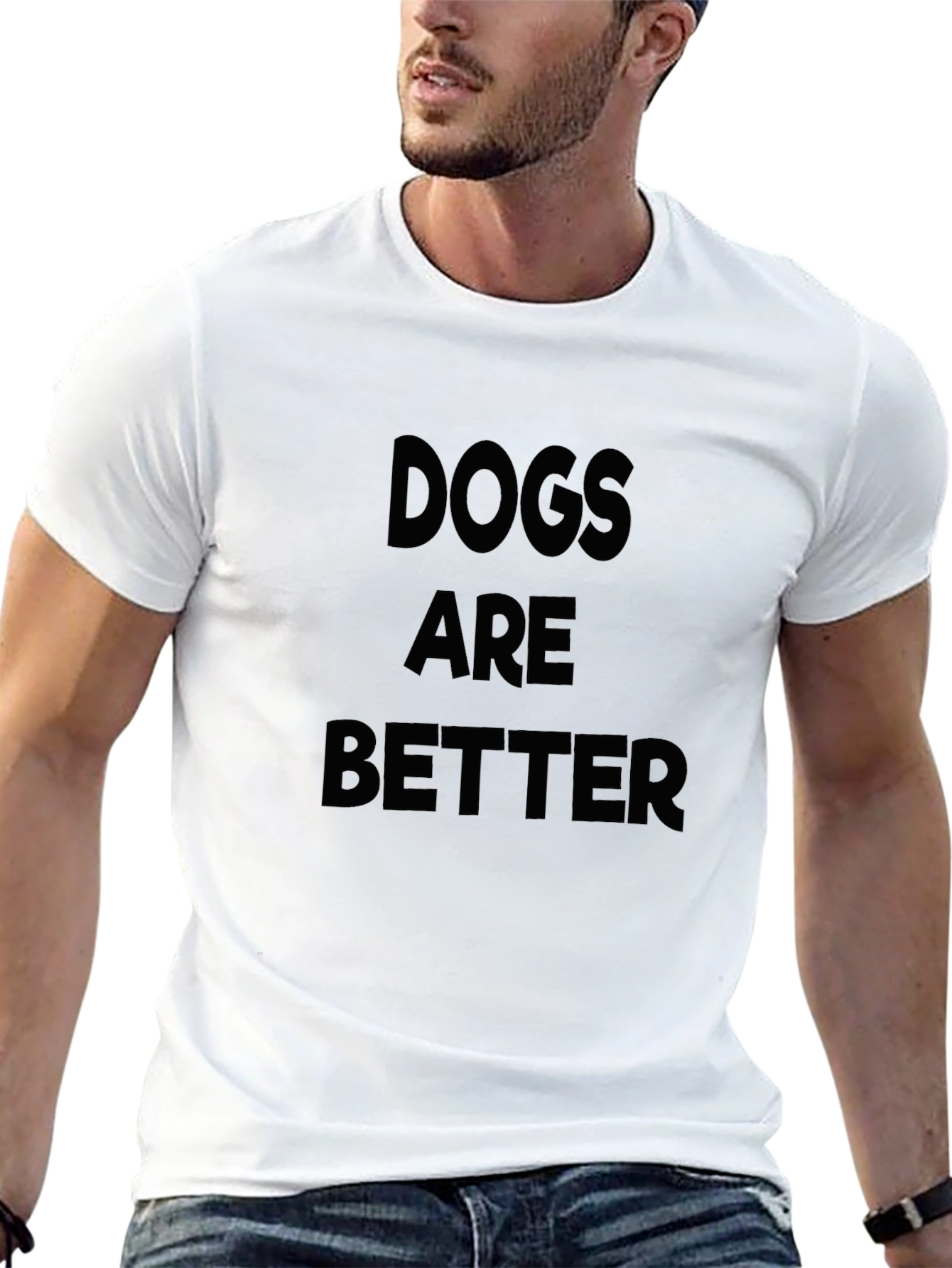 Black Dogs Are Better T-Shirt | Soft Cotton Crew Neck Tee view 13