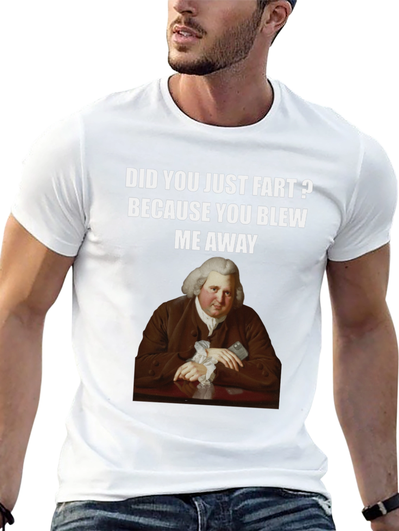 Black Humorous Fart T-Shirt with Classical Art view 13