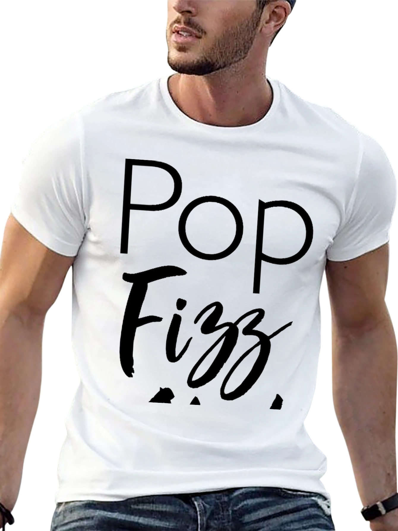 Black Pop Fizz Graphic Tee - Black Cotton T-Shirt view 13